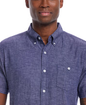 Short Sleeve Solid Linen Cotton In Naval Academy