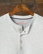 Long Sleeve Waffle Henley in Oatmeal