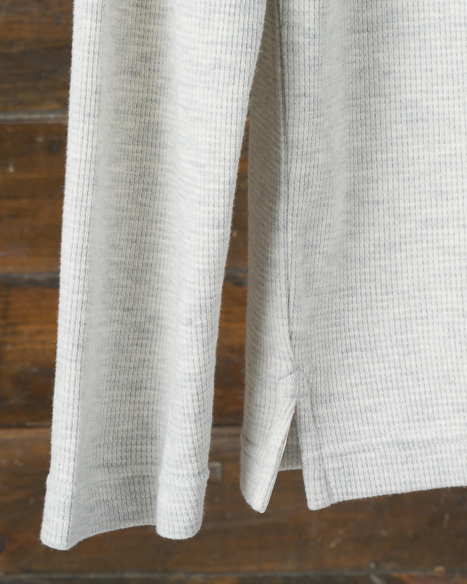 Long Sleeve Waffle Henley in Oatmeal