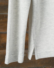 Long Sleeve Waffle Henley in Oatmeal