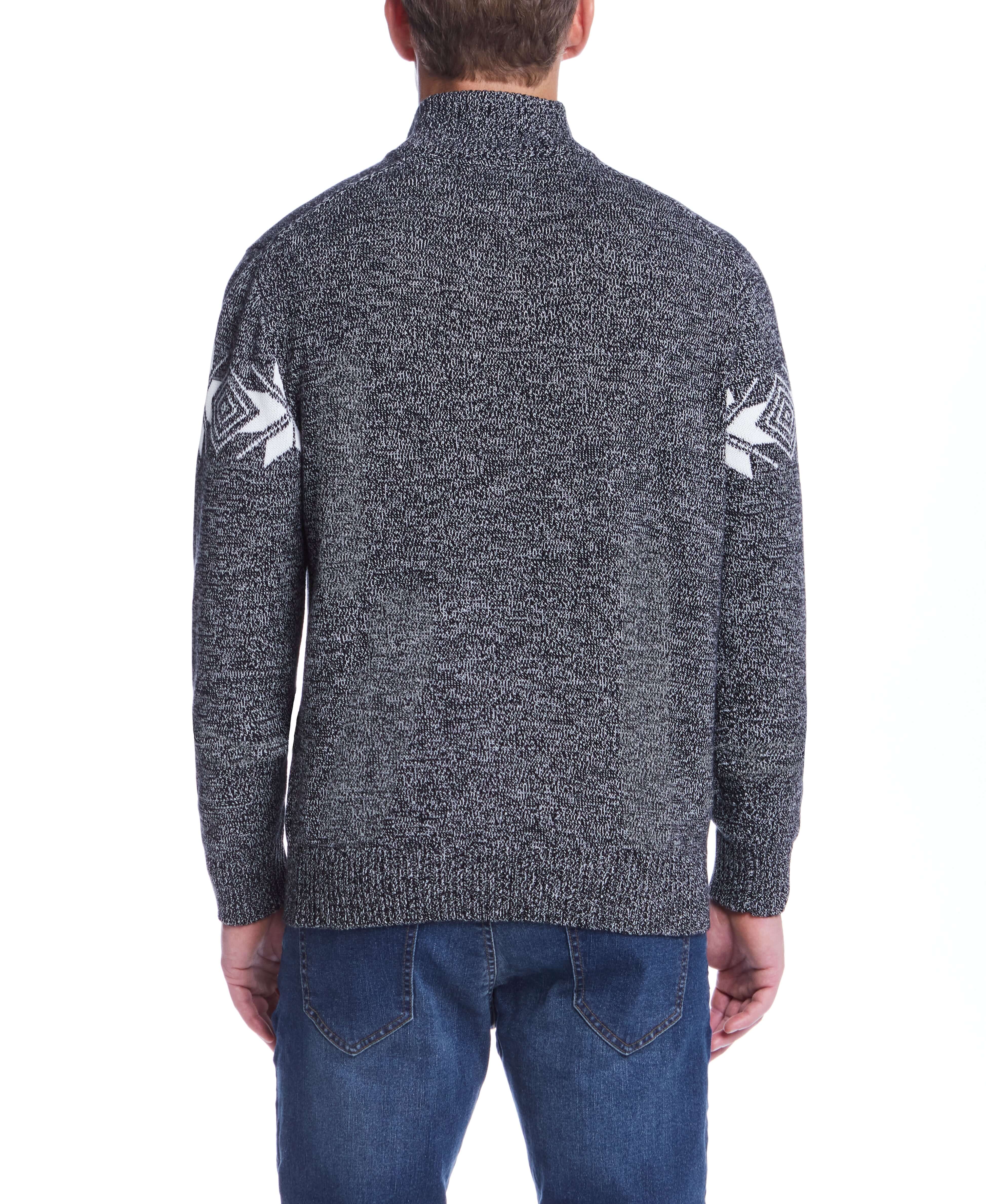 ハッピーウィンター Snowflake Quarter Zip Sweater - Black Vanilla – Weatherproof® Vintage