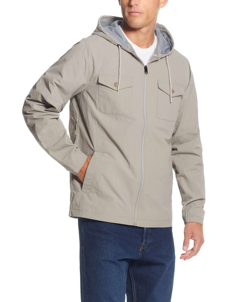 Solid Nylon Jacket in Khaki - Coastal Inspired Style