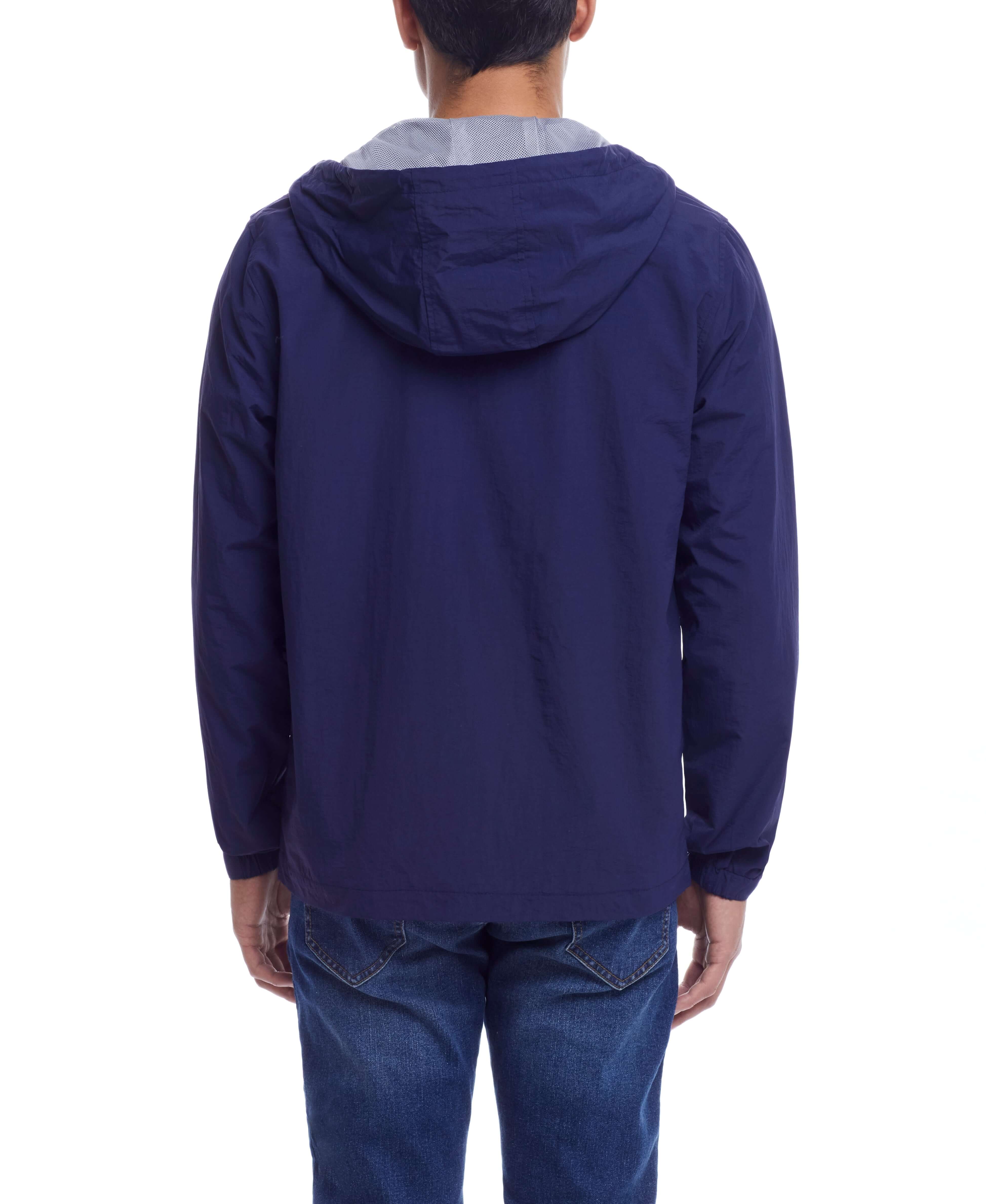 Solid Nylon Jacket In Navy