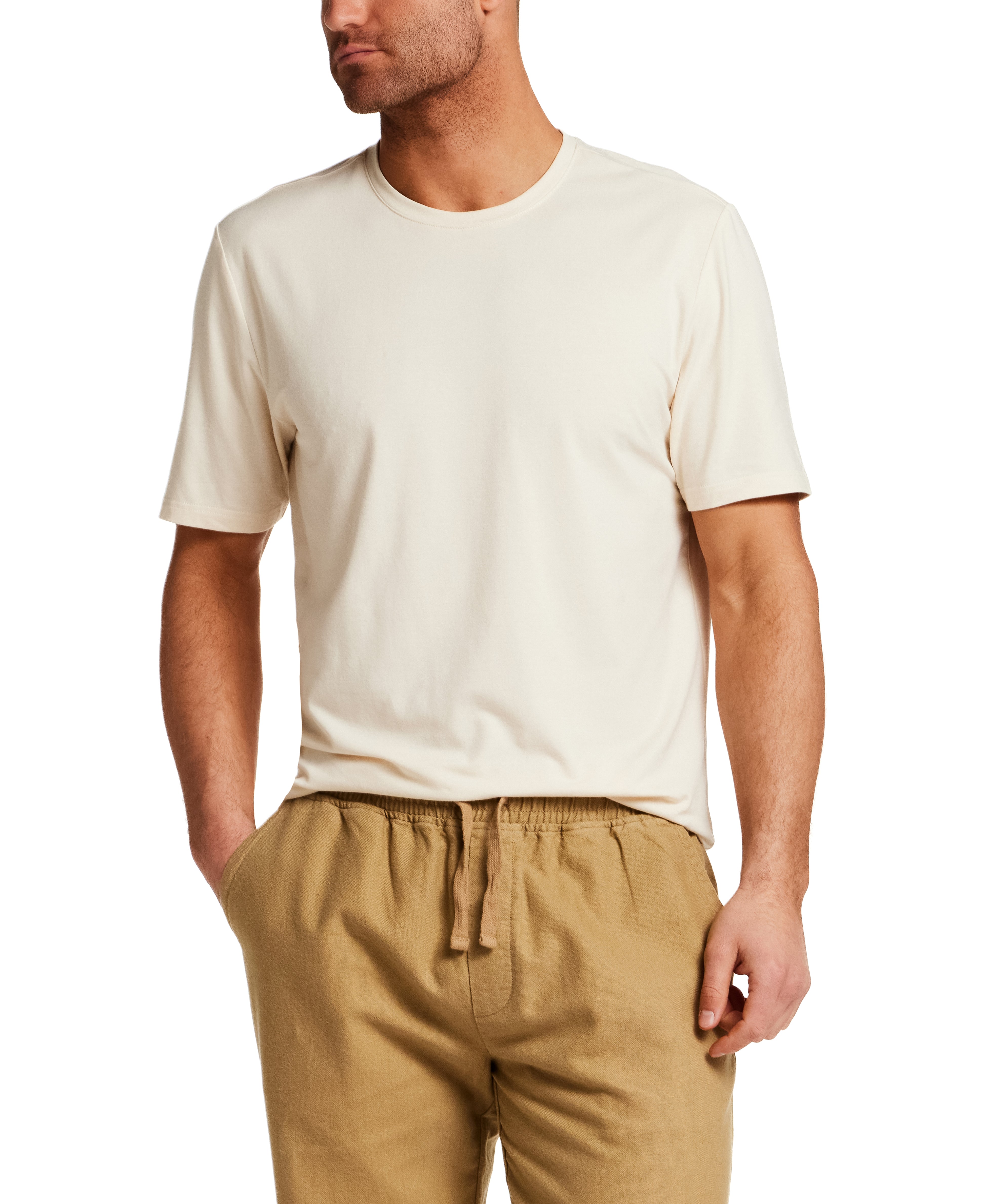 Super Soft Crewneck Tee in Stone