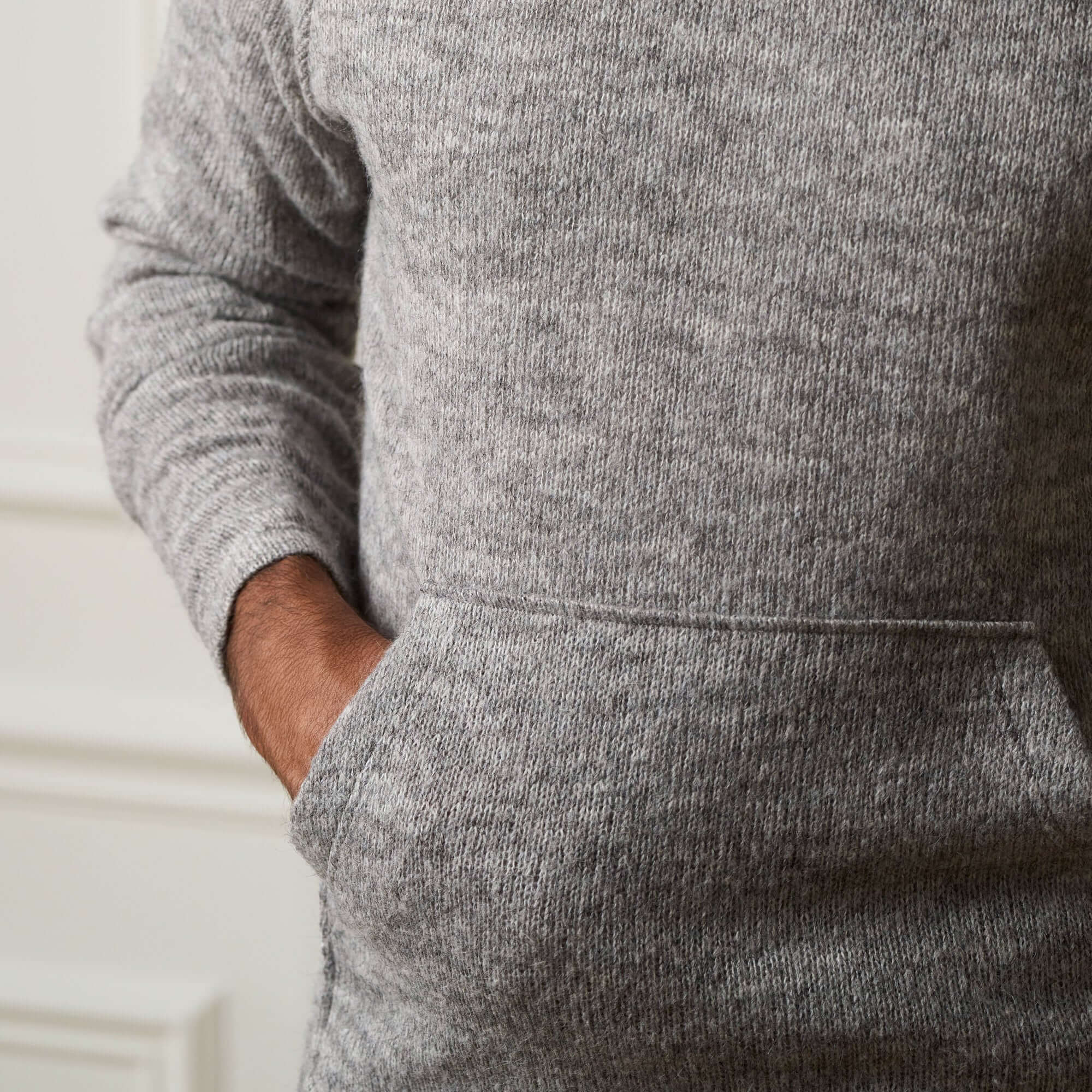 Sweater Knit Hoodie in Grey Heather