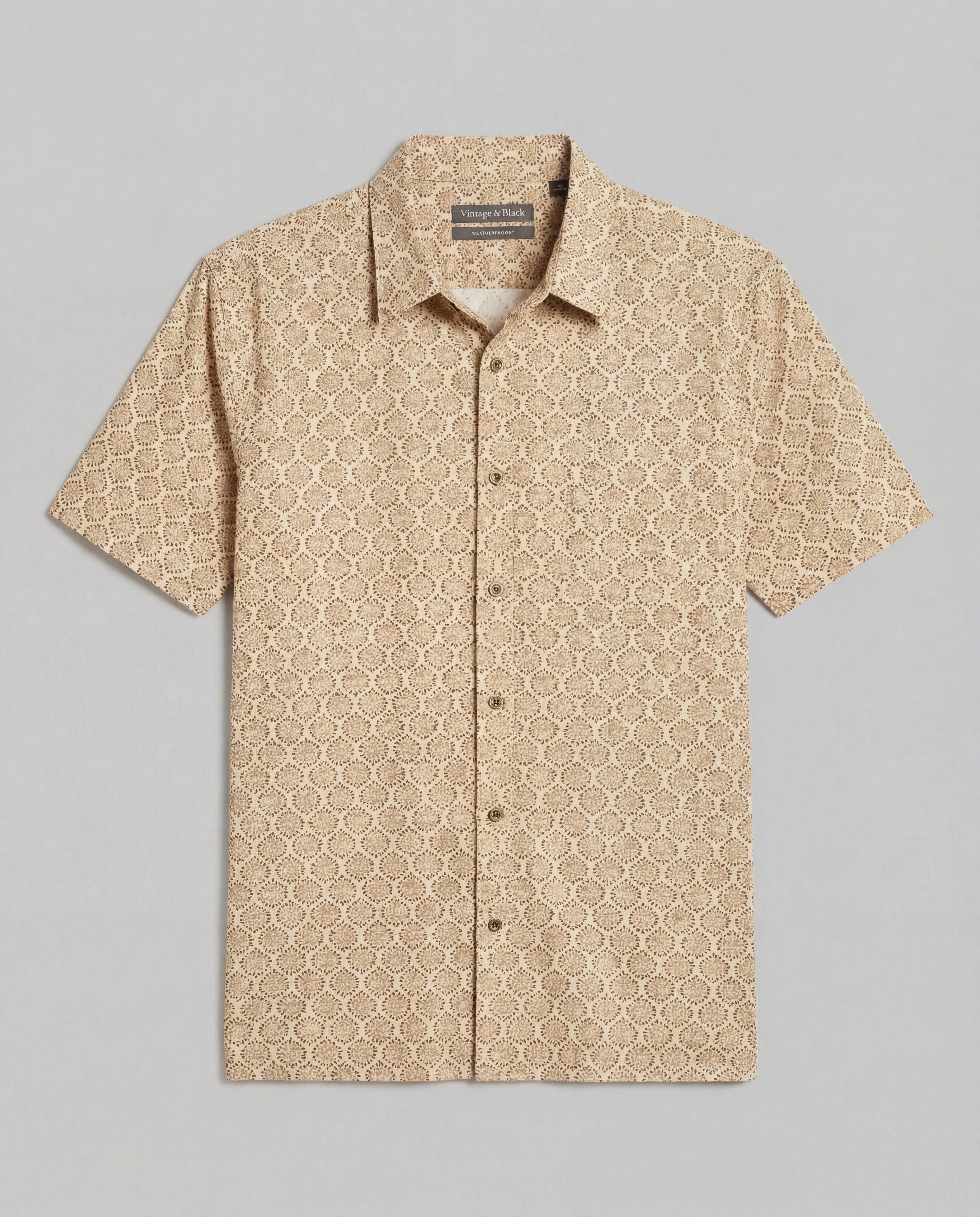The Medallion Print Seersucker Shirt in Khaki