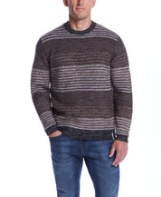 Tonal Stripe Crew sweater in Natural Mix on model 6'1" with 39" chest, wearing size Medium, crafted from 100% acrylic.
