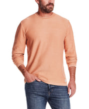 Twill Stonewash Sweater in Shell Coral featuring a classic roll-neck design and soft, airy twill knit texture.