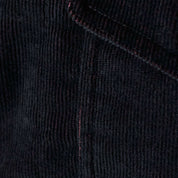 Close-up texture of the Two-Tone Cord Jacket in Black showcasing the rich corduroy fabric.
