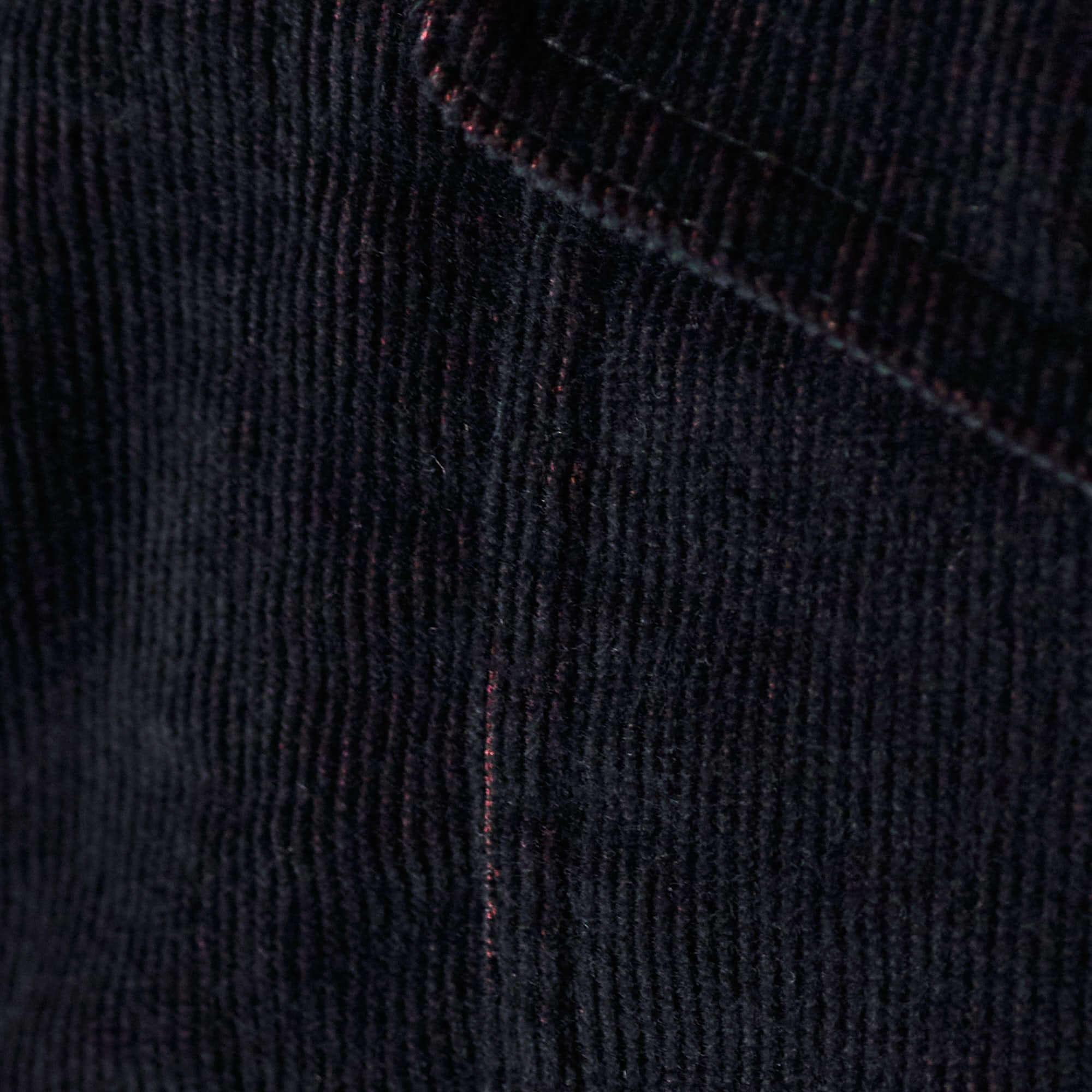 Close-up texture of the Two-Tone Cord Jacket in Black showcasing the rich corduroy fabric.