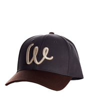 Two Tone Wool Hat in Dark Grey and Brown, featuring a premium wool blend and adjustable strap for a stylish winter look.