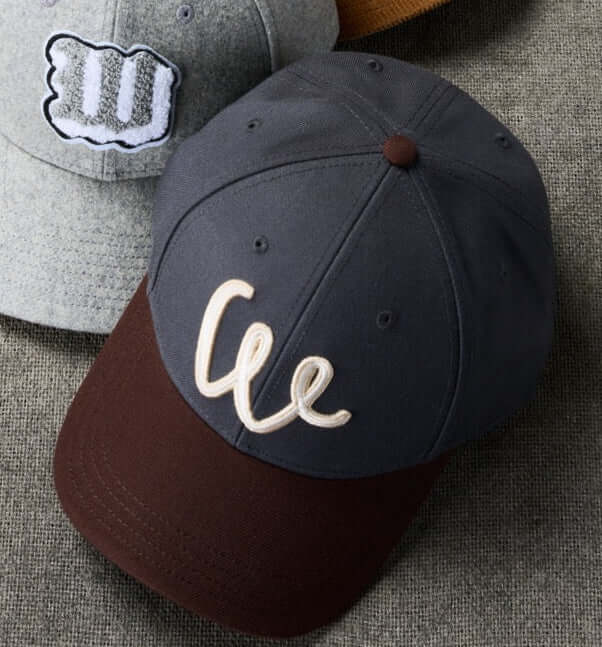 Two Tone Wool Hat in Dark Grey and Brown with adjustable strap, crafted from premium wool, stylish and warm.