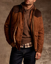 Western Cord and Suede Vest in Chocolate Torte
