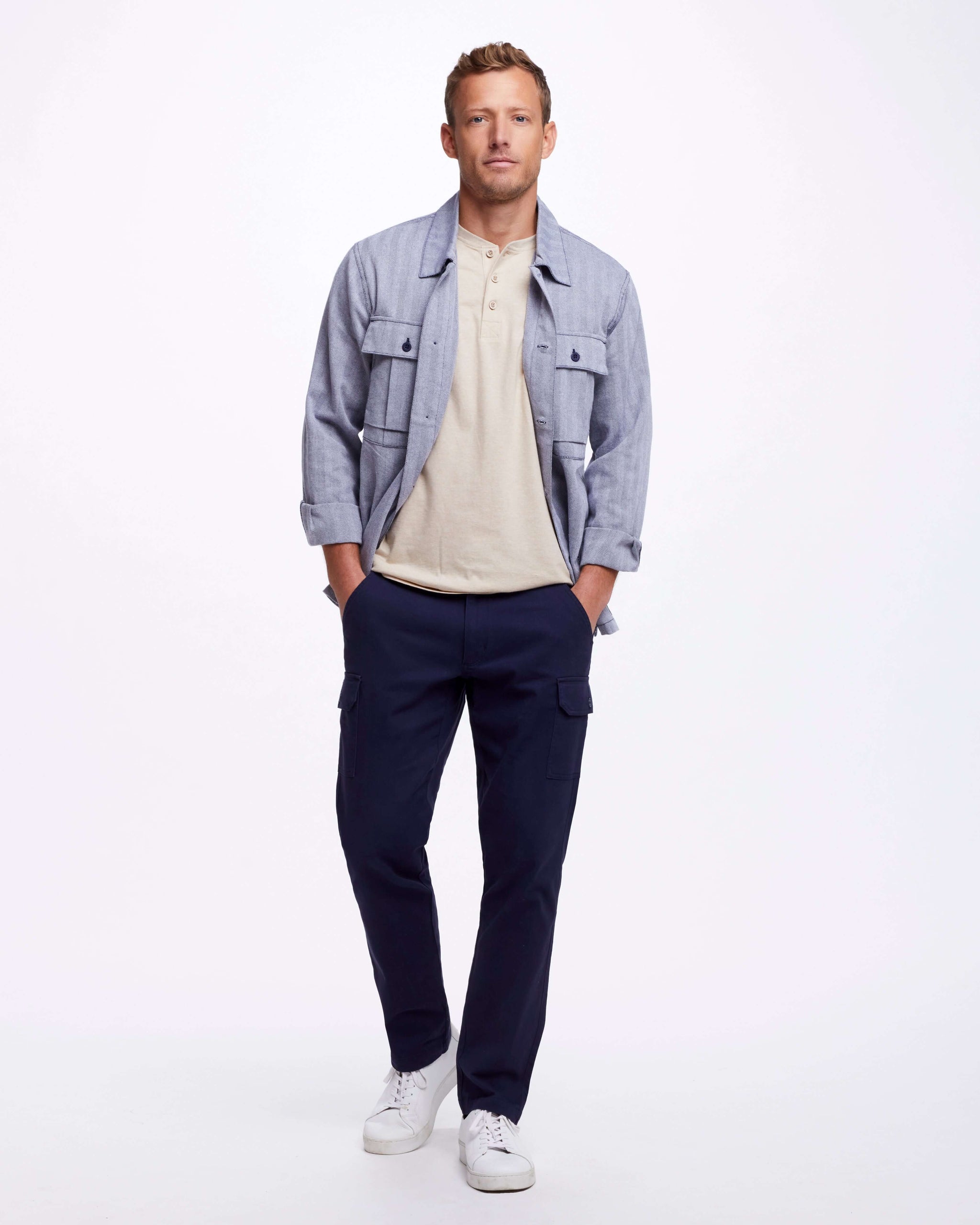 Navy Stretch Cargo Pants - Weatherproof Vintage