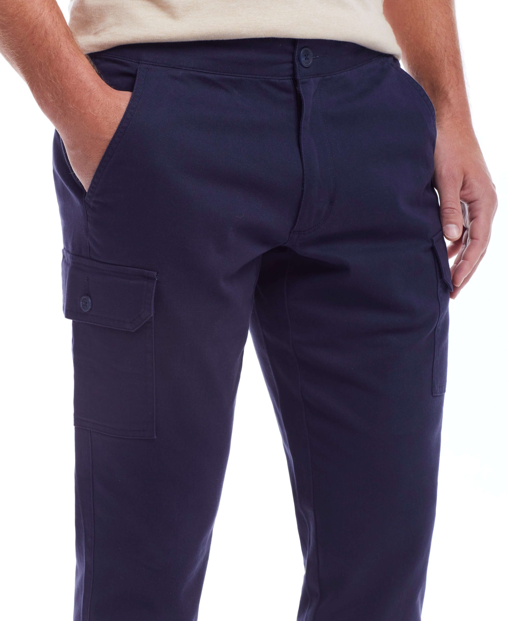 Navy Stretch Cargo Pants - Weatherproof Vintage