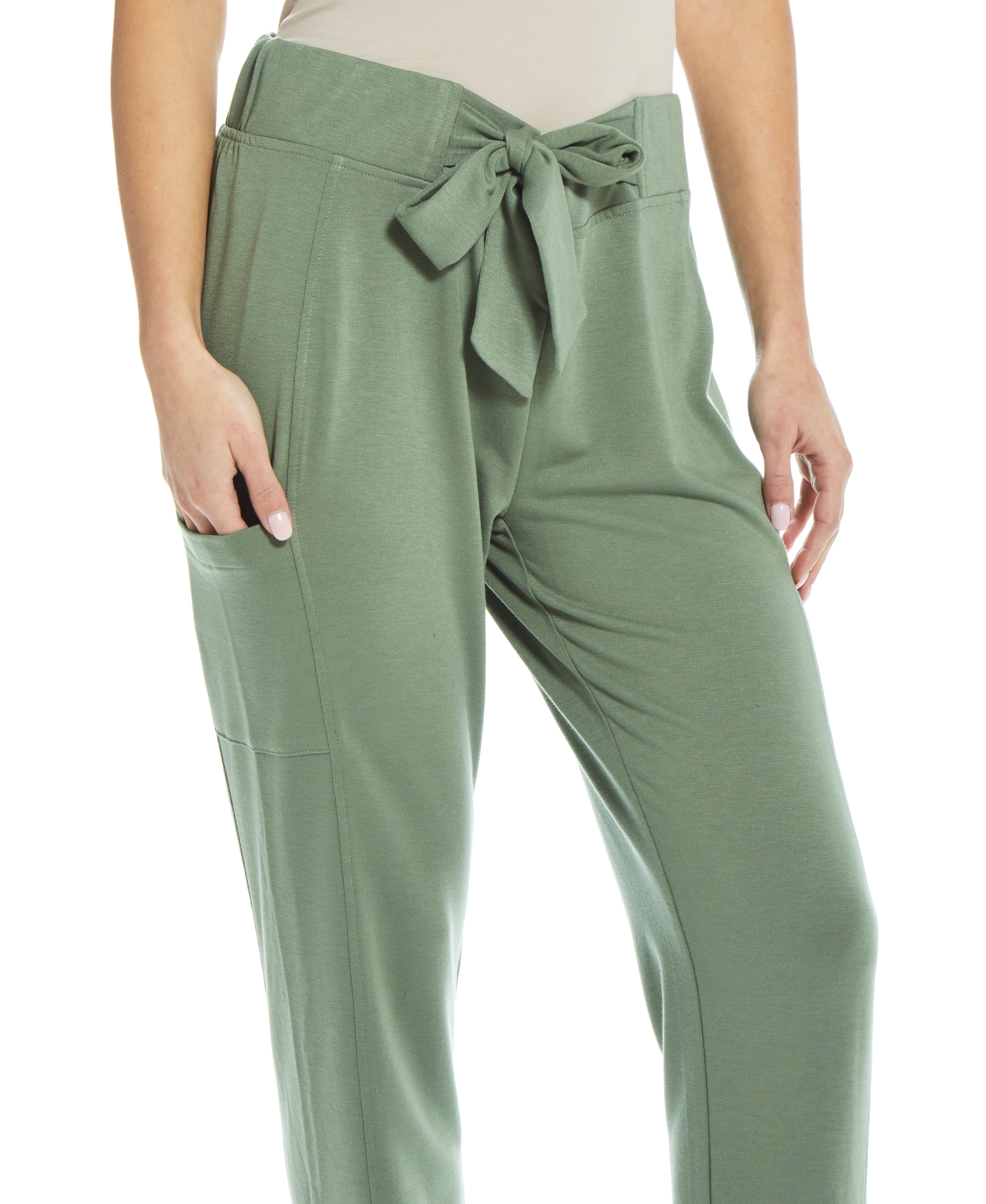 WOMEN'S BELTED TERRY PANT IN Sea Spray