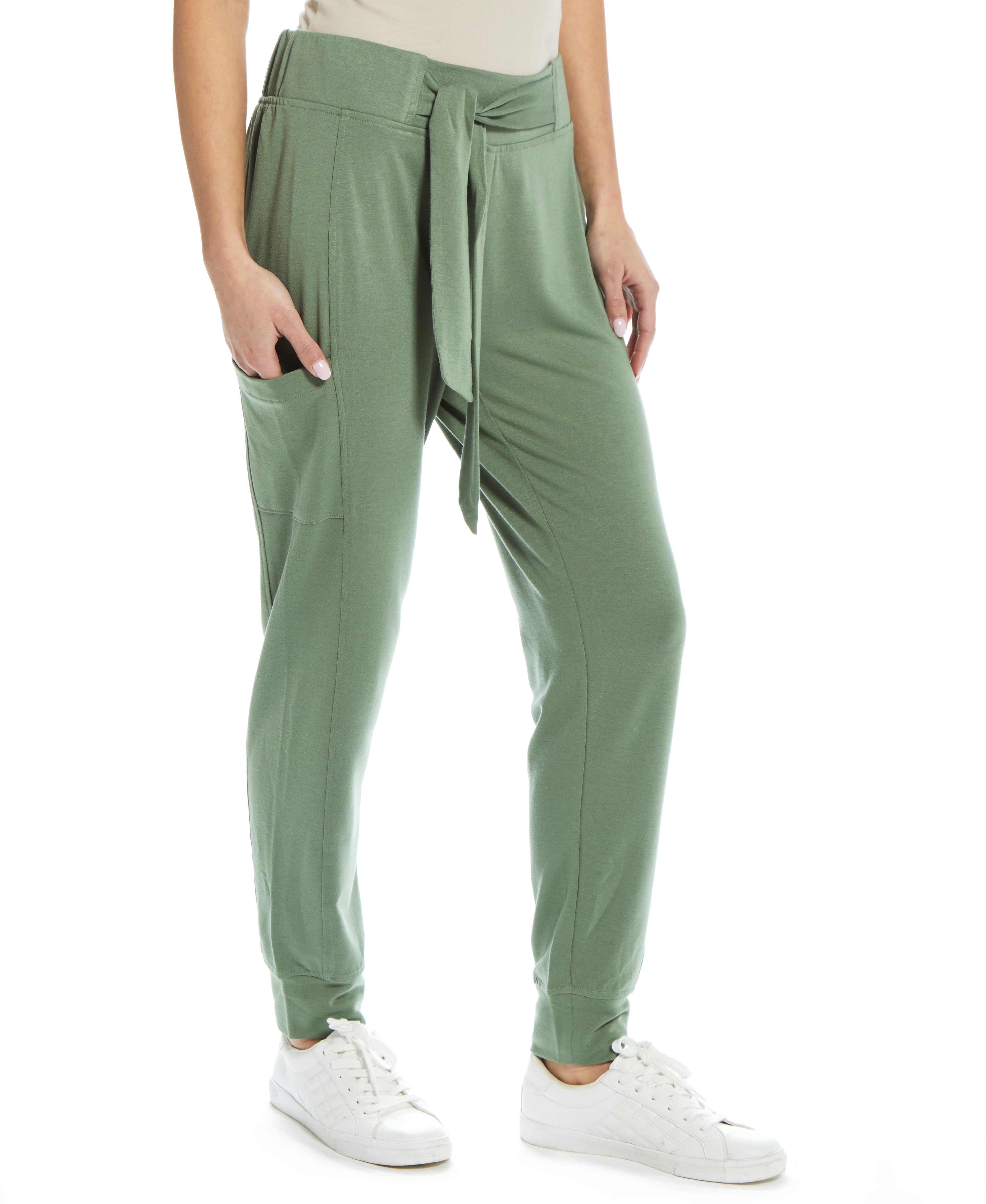 Women'S Belted Terry Pant In Seaspray