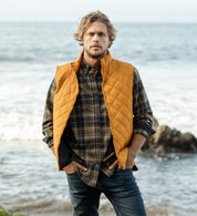 Diamond Quilted Vest In Inca Gold