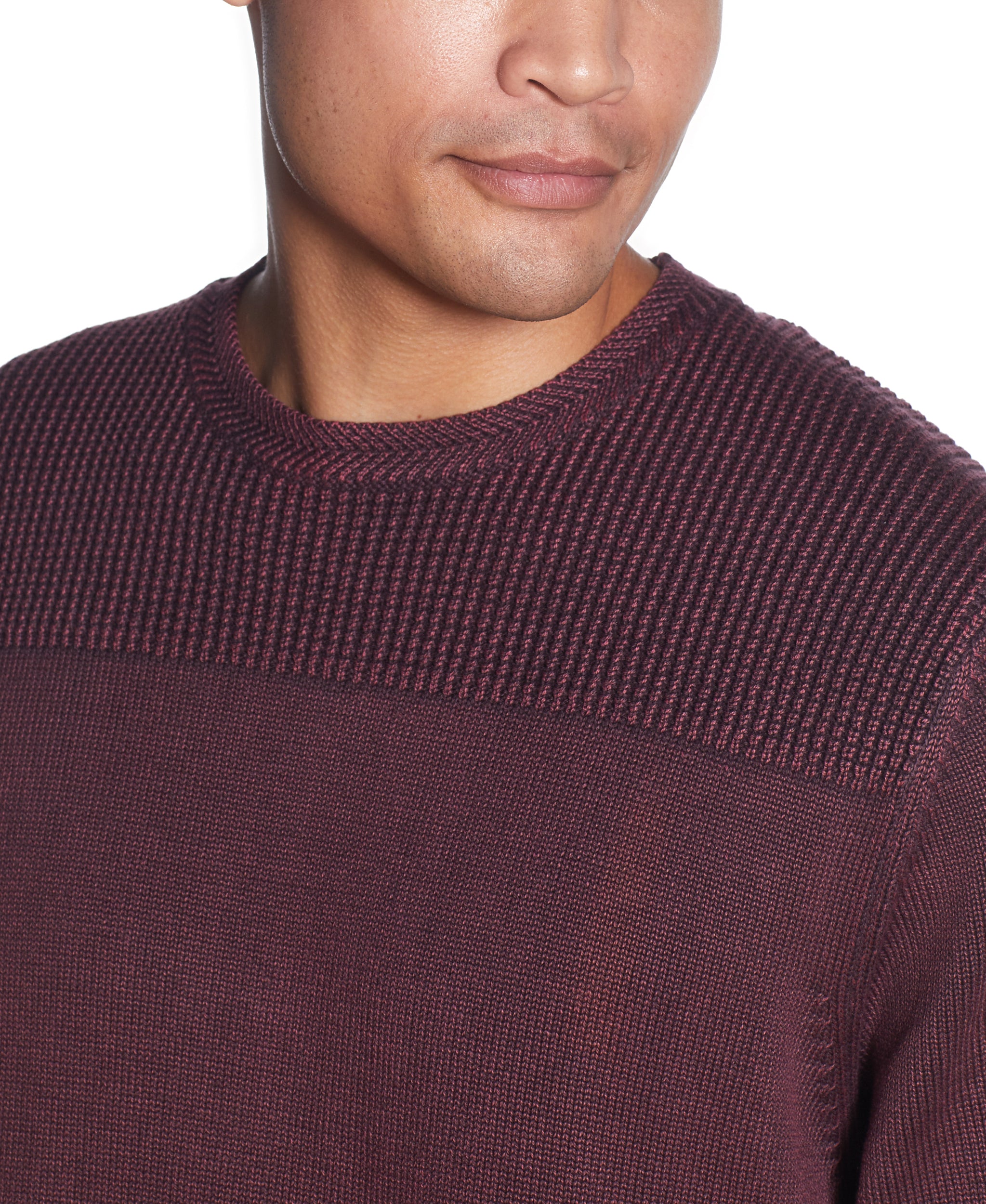 STONEWASH SHAKER SITICH CREW SWEATER IN PORT