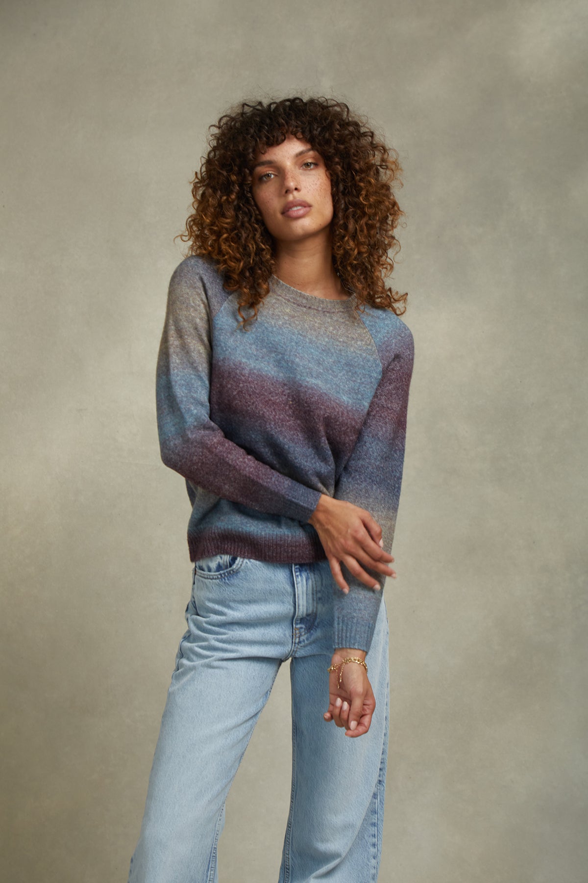 Womens Space Dye Sweater In Dusk