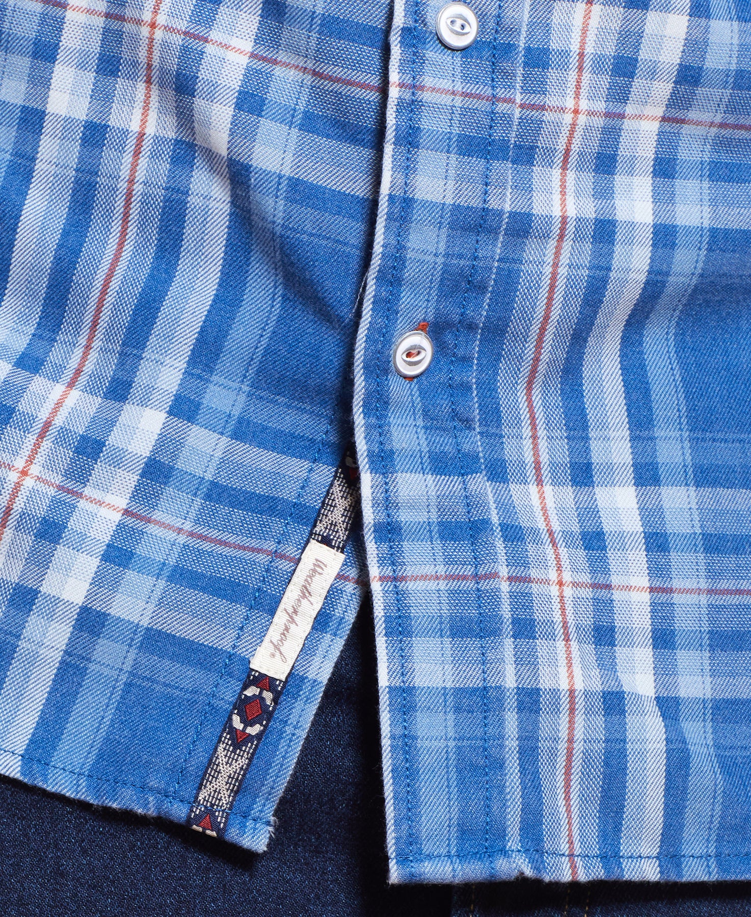 Long Sleeve burnout flannel Shirt IN HIGHTIDE BLUE
