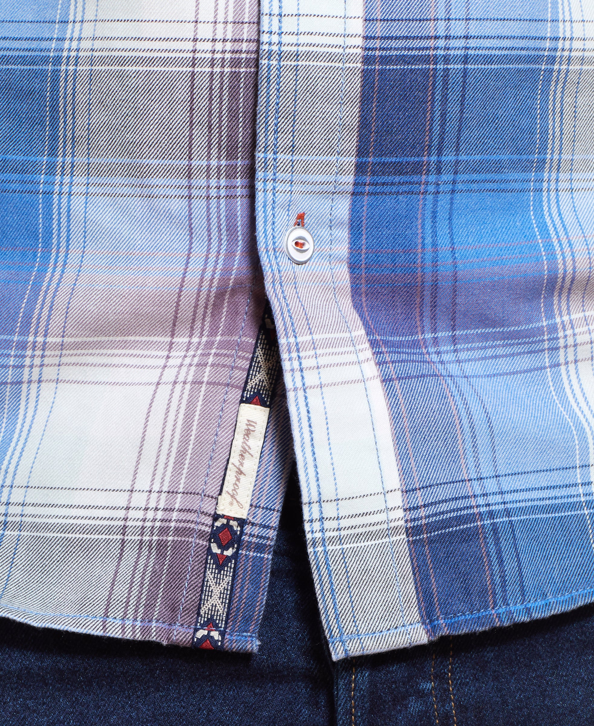Long Sleeve burnout flannel Shirt IN RIVERSIDE BLUE