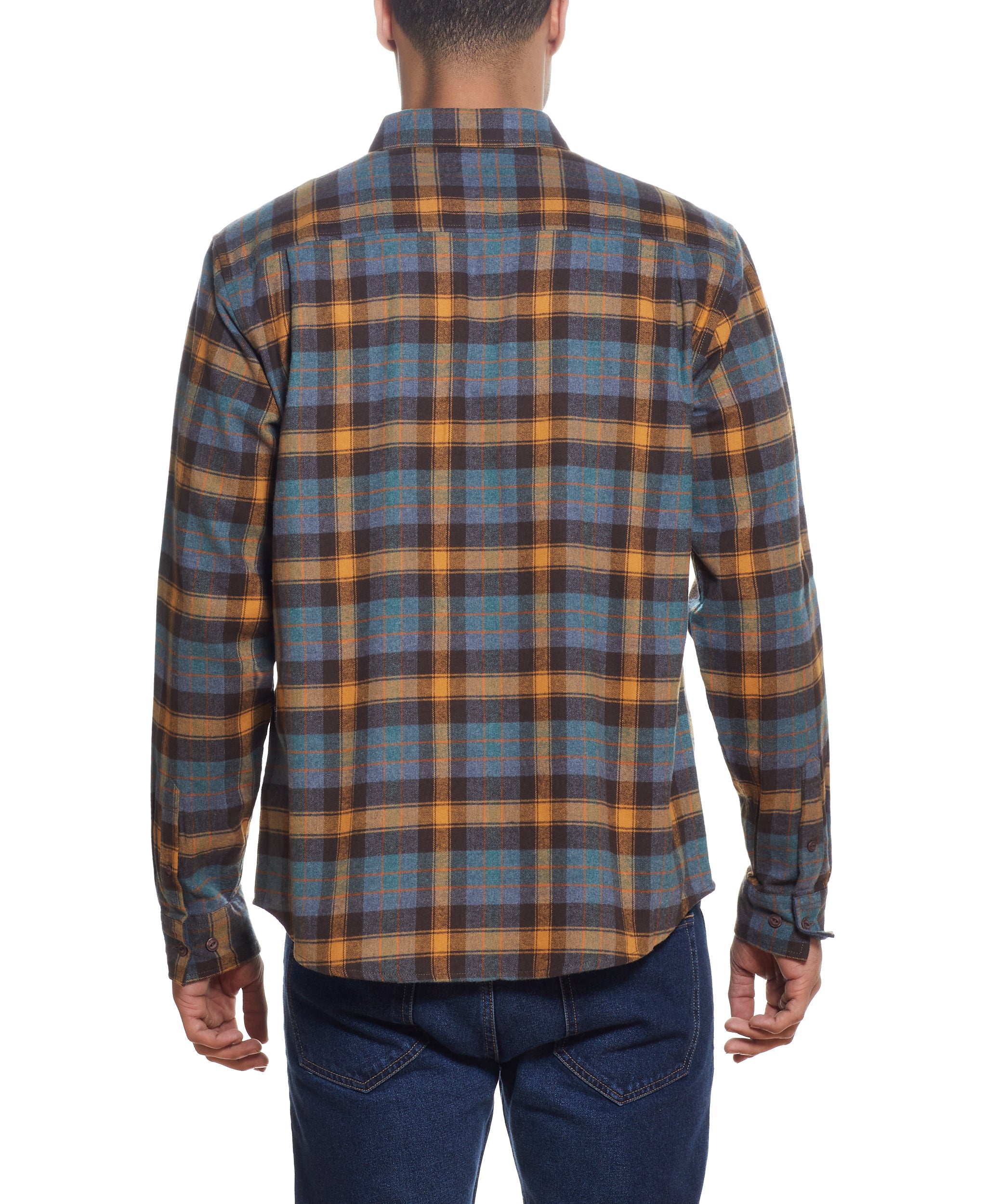Long Sleeve ANTIQUE PLAID flannel IN PINE CONE GREEN
