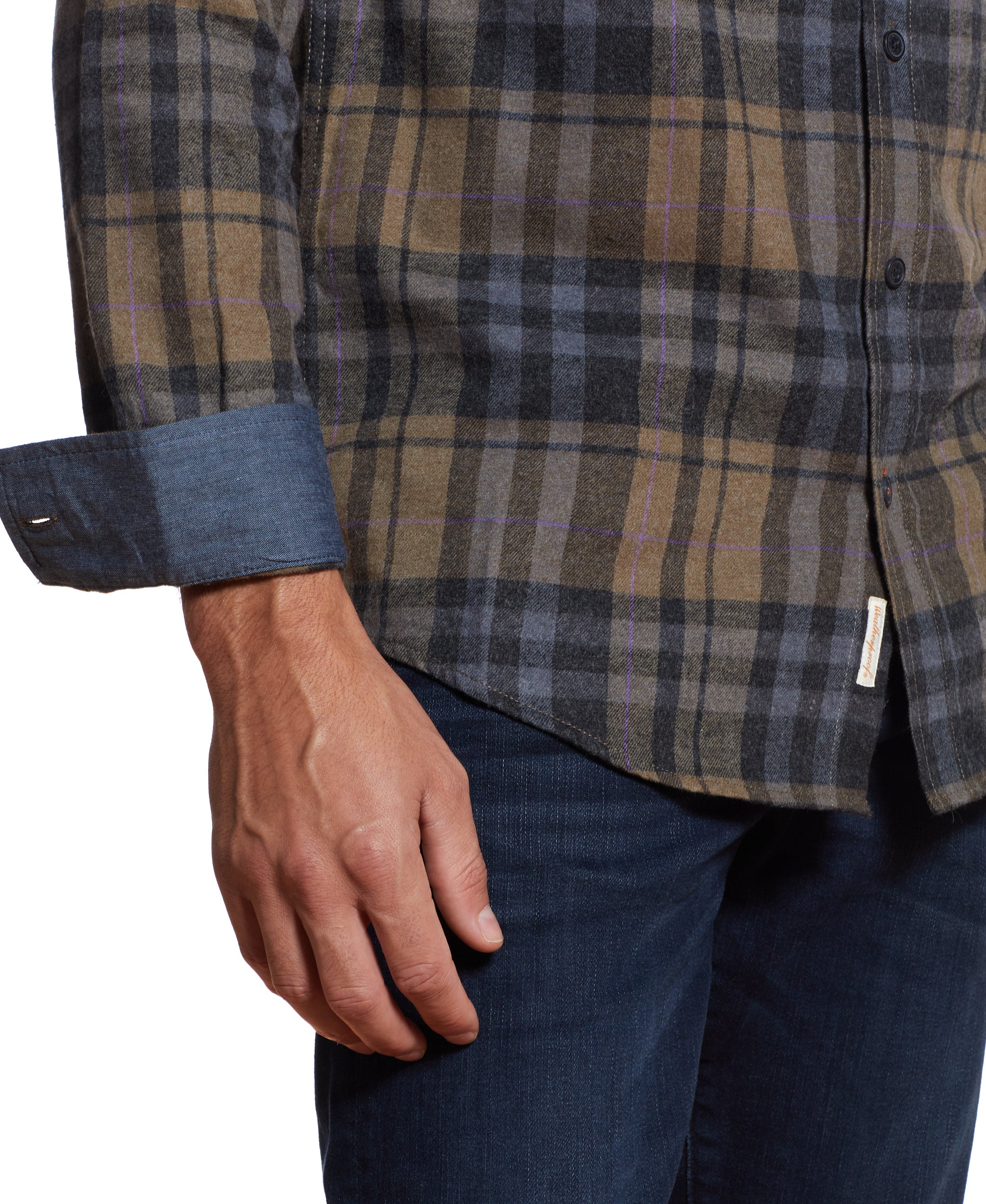 Long Sleeve ANTIQUE PLAID flannel IN DUNE