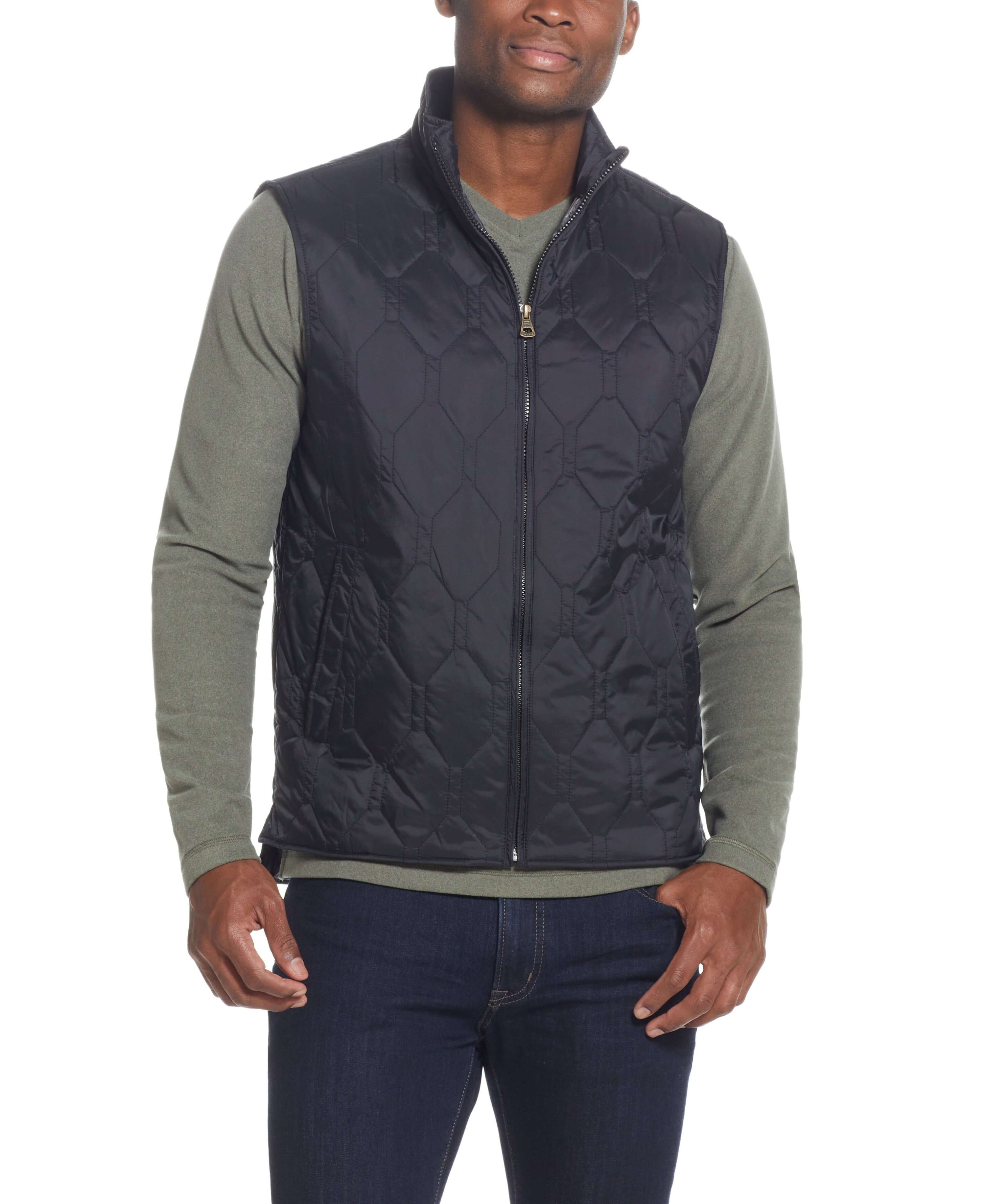 HEXAGON QUILTED Vest in Black