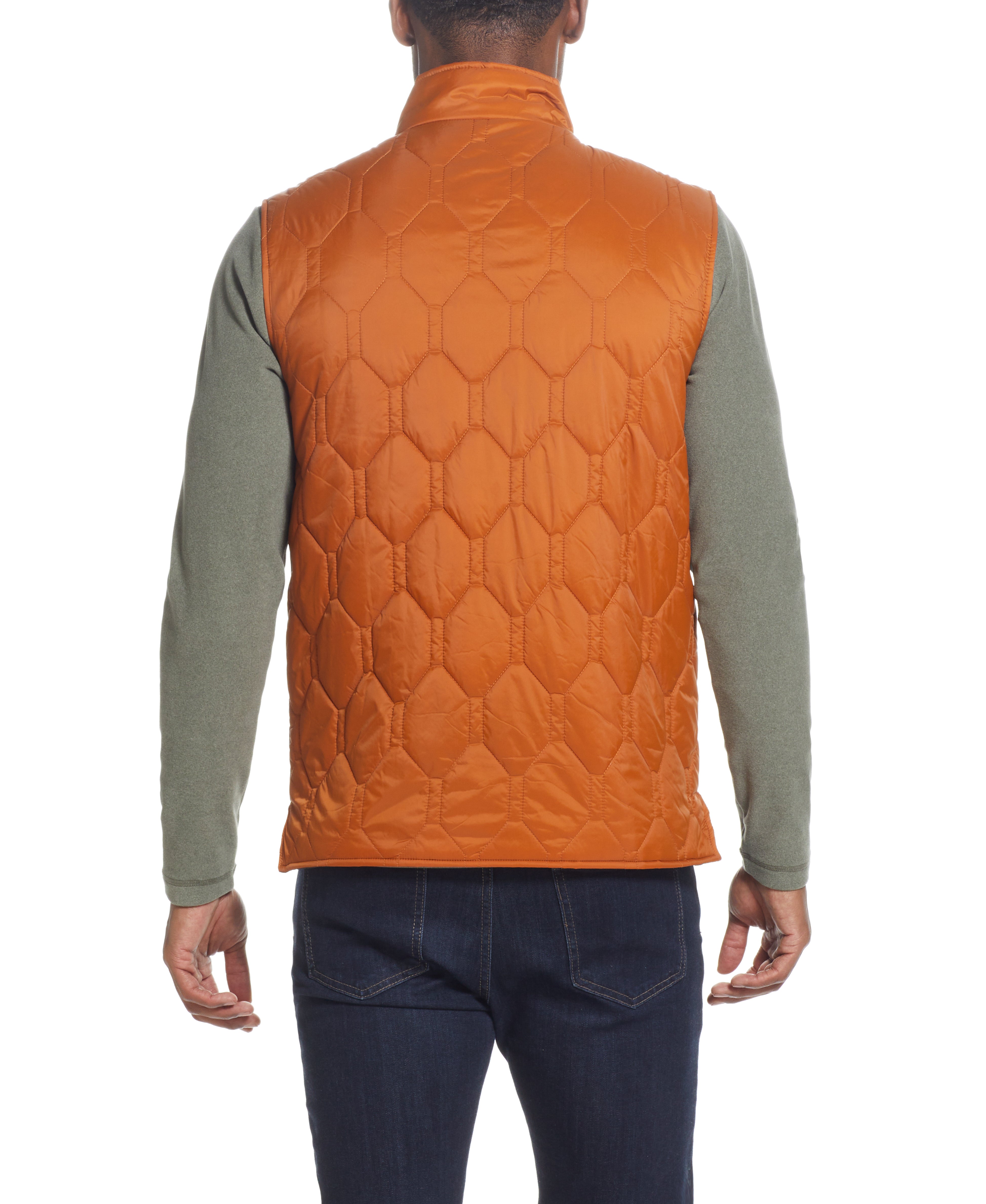 HEXAGON QUILTED Vest in PUMPKIN