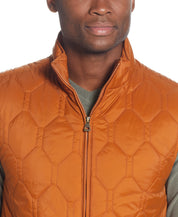 HEXAGON QUILTED Vest in PUMPKIN