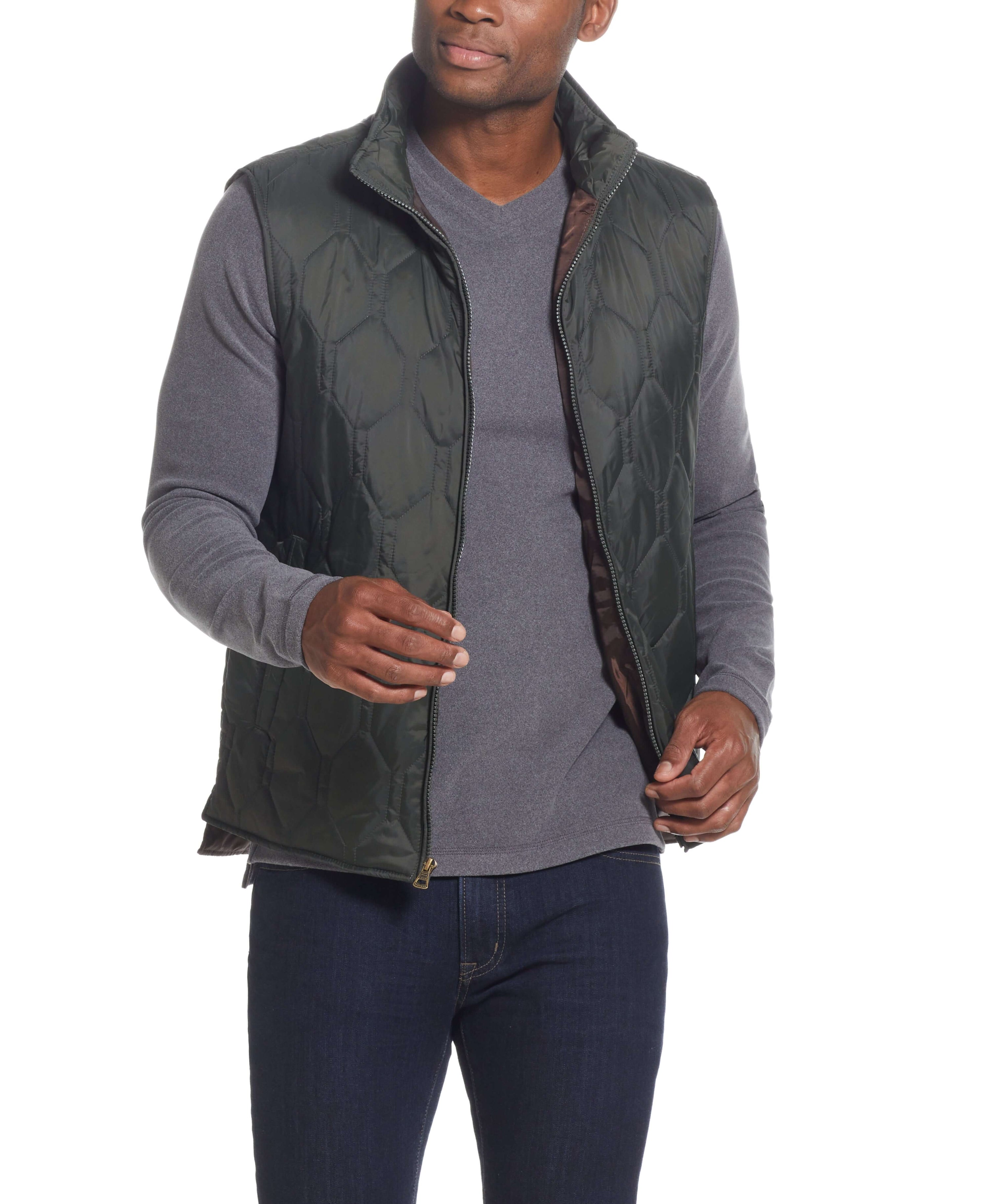 HEXAGON QUILTED Vest in ROSIN