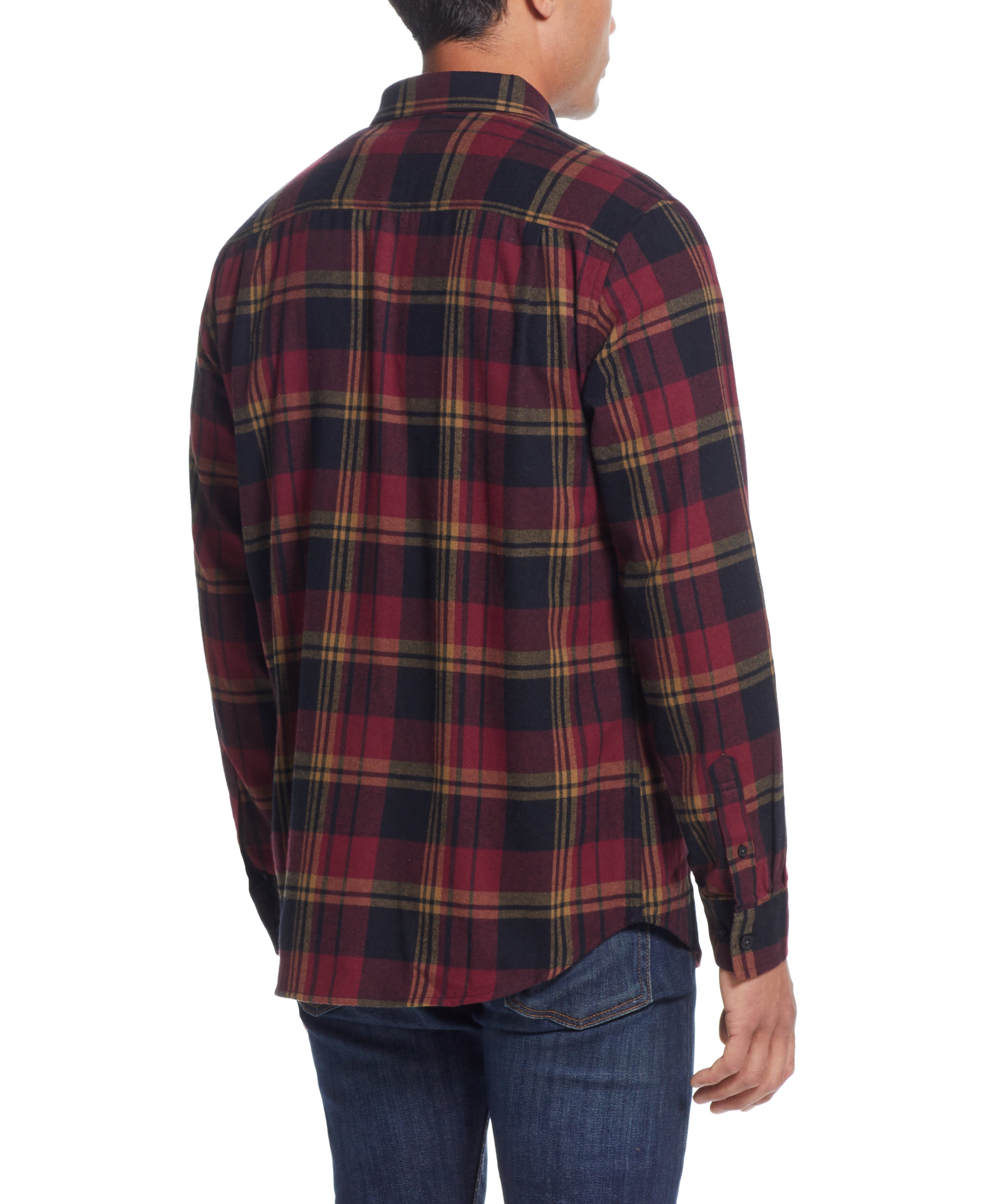 Long Sleeve brushed flannel Shirt IN BEET RED