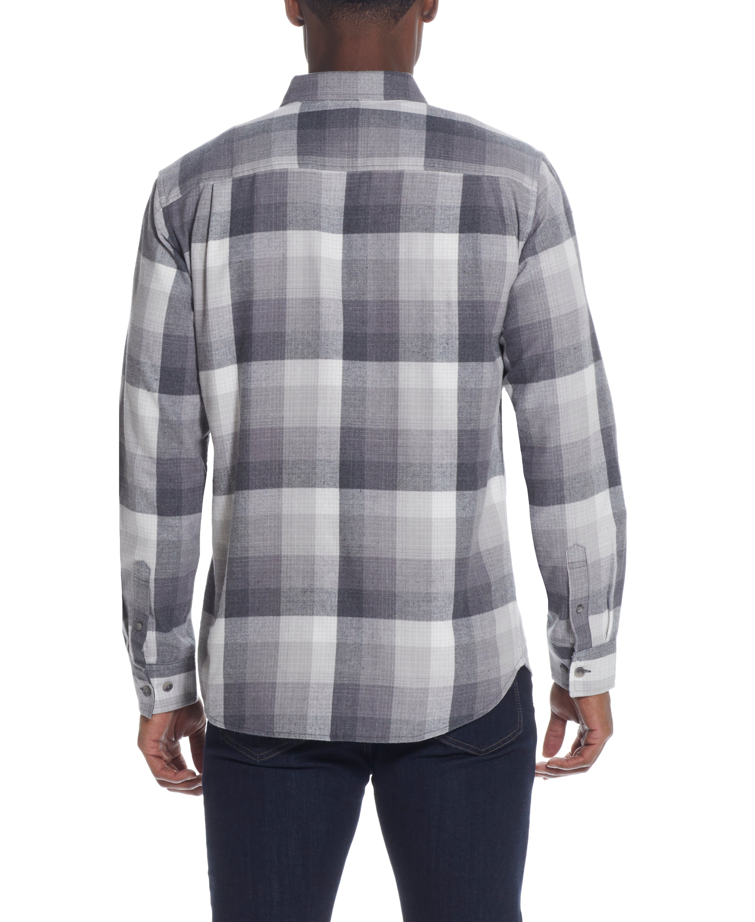 Long Sleeve brushed flannel Shirt IN MIRAGE GREY