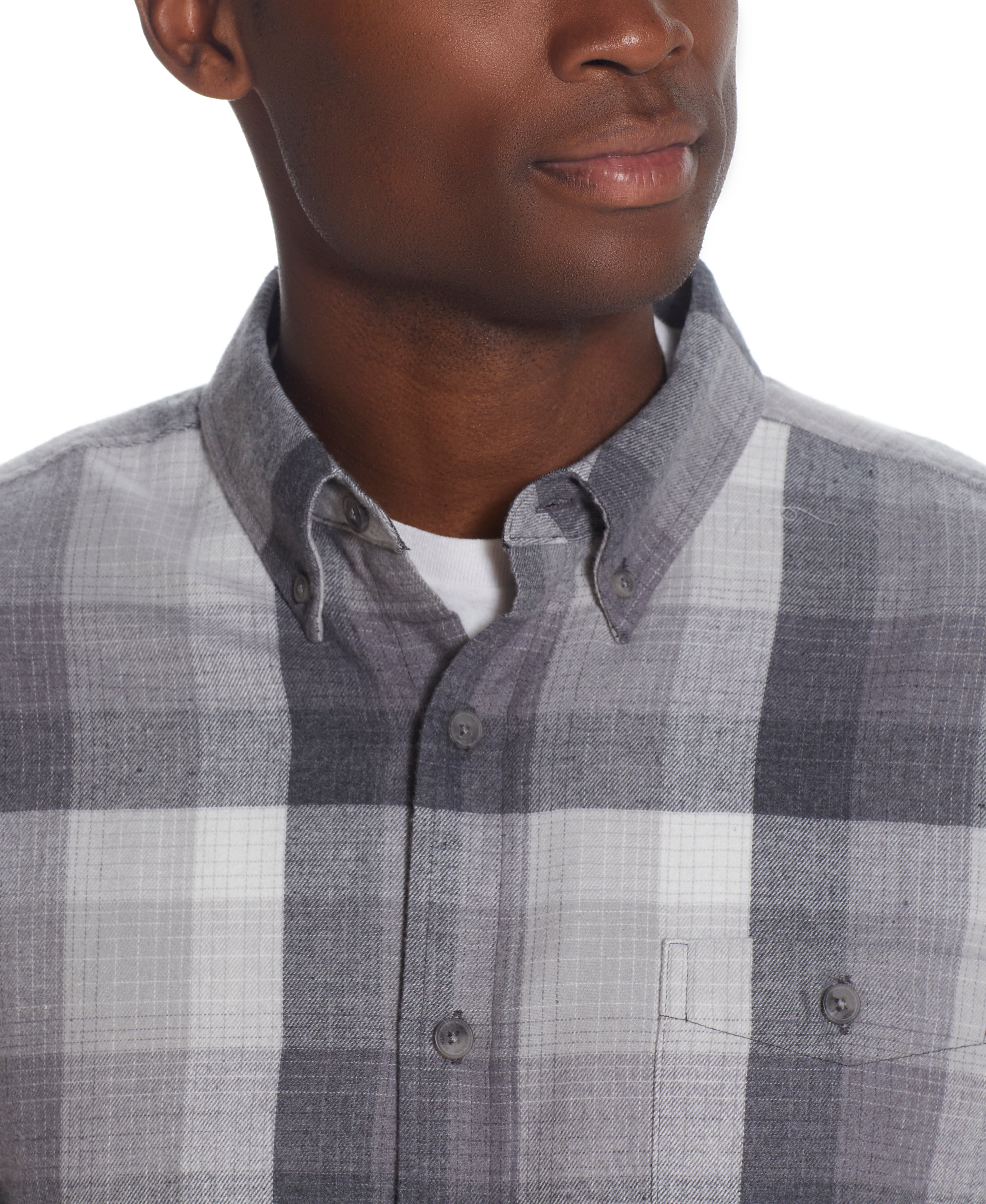 Long Sleeve brushed flannel Shirt IN MIRAGE GREY