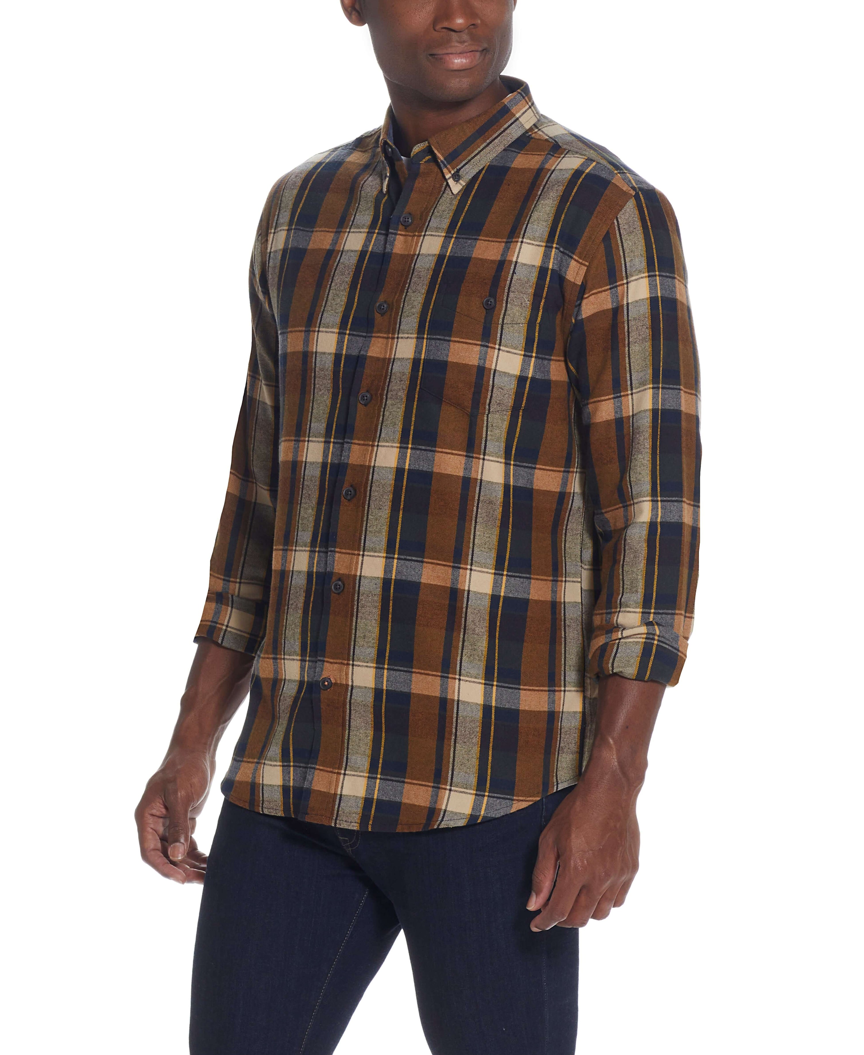 Long Sleeve brushed flannel Shirt IN SEA TURTLE