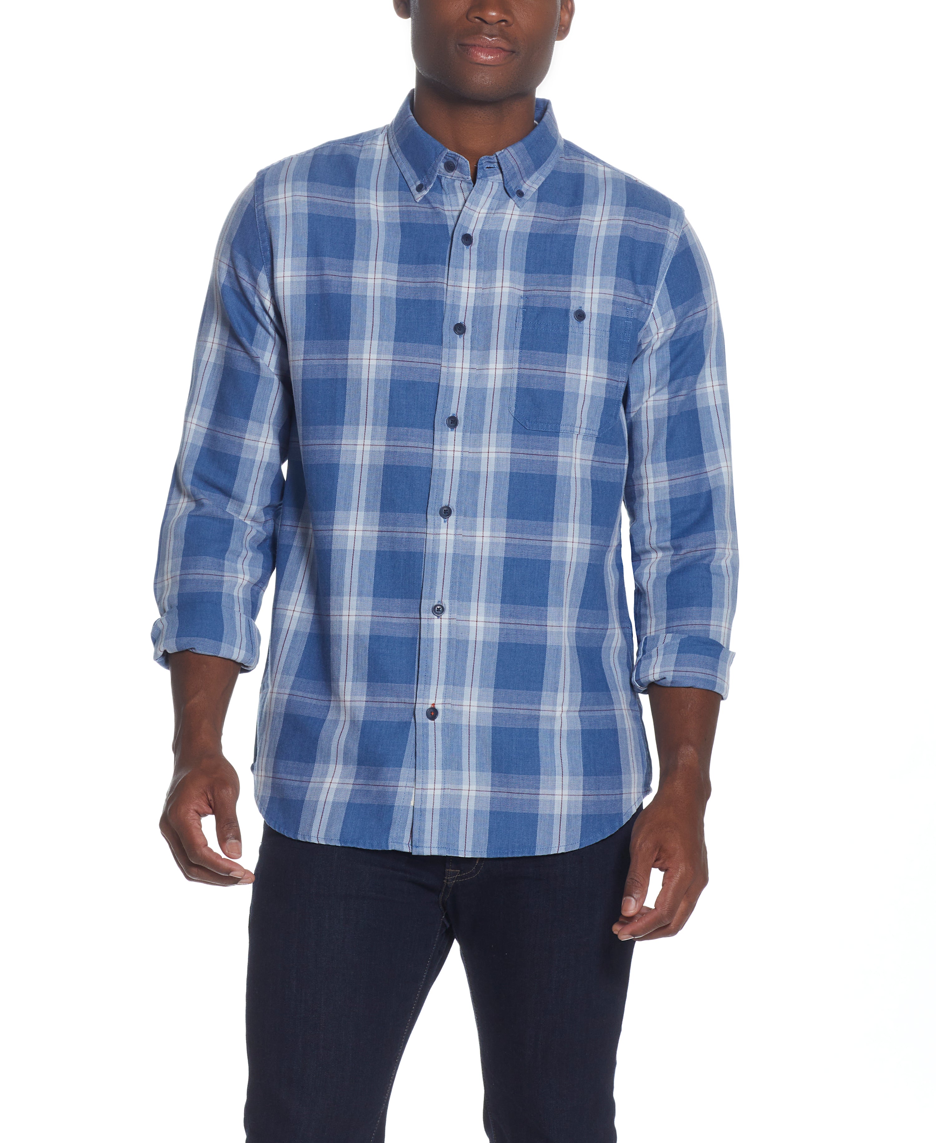SUPER SOFT FLANNEL BUTTON DOWN IN DUTCH BLUE