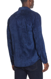 Stretch Corduroy Shirt In Navy