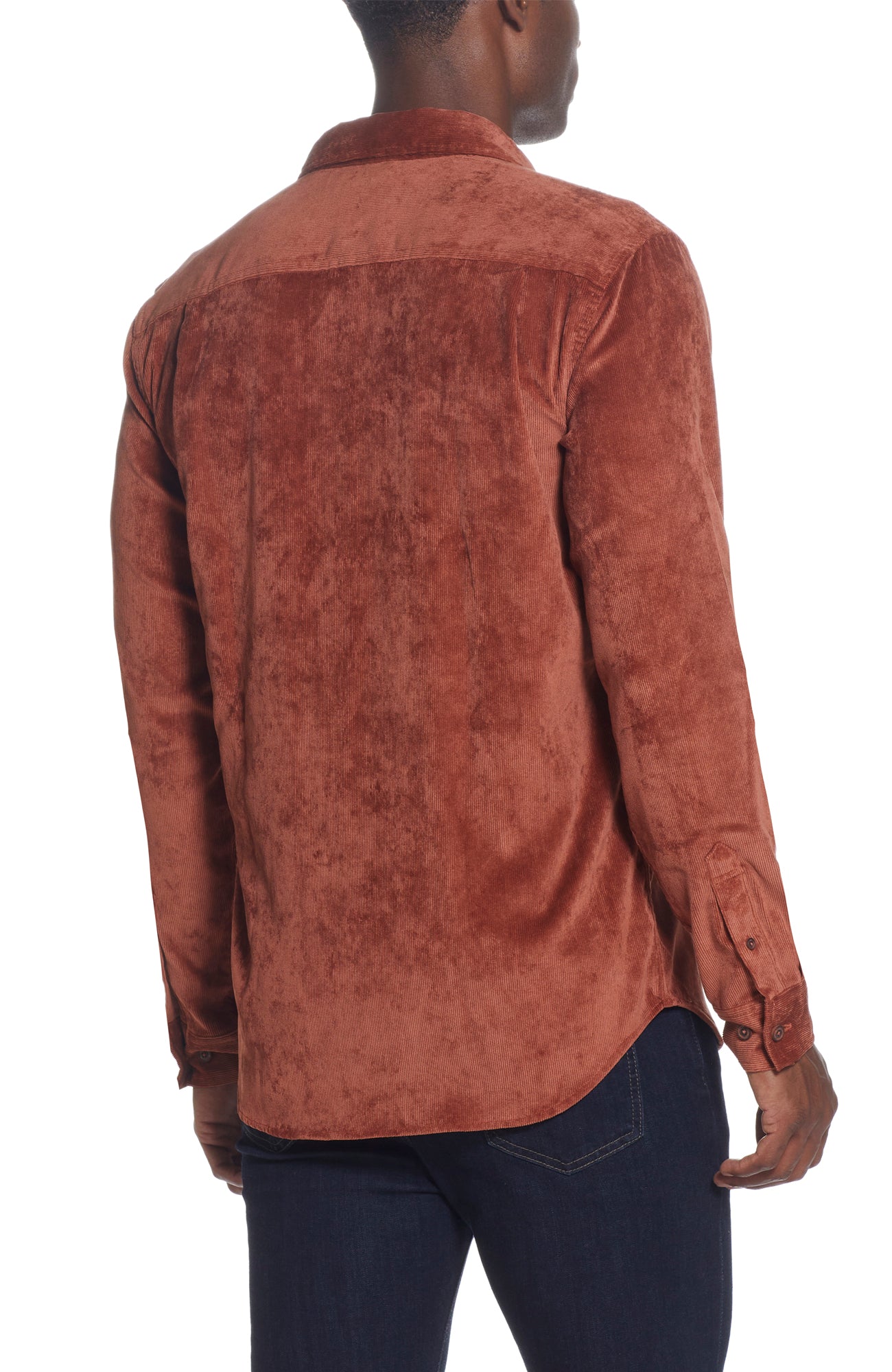 Stretch Corduroy Shirt In Smoked Paprika