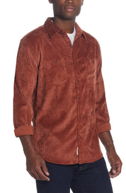 Stretch Corduroy Shirt In Smoked Paprika