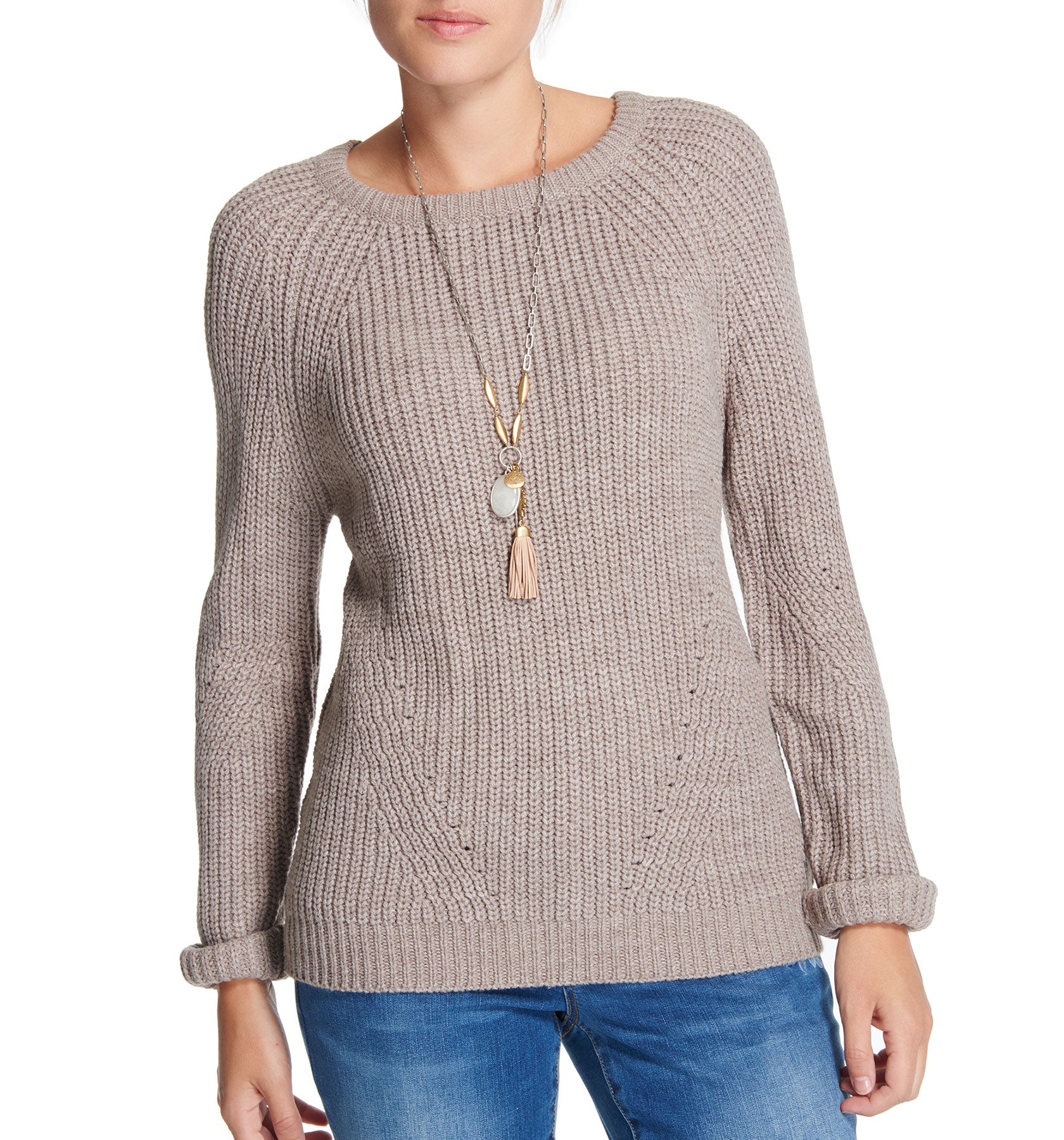Diamond Crew Sweater Oatmeal Heather