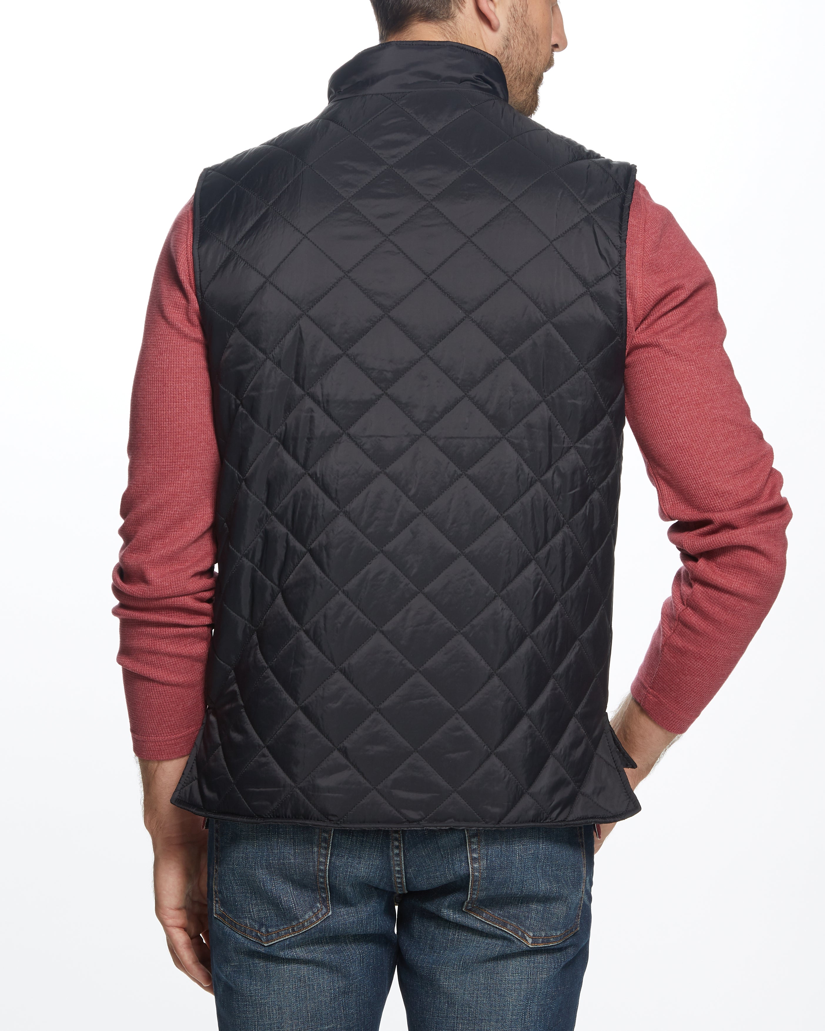 Diamond Quilted Vest in Black