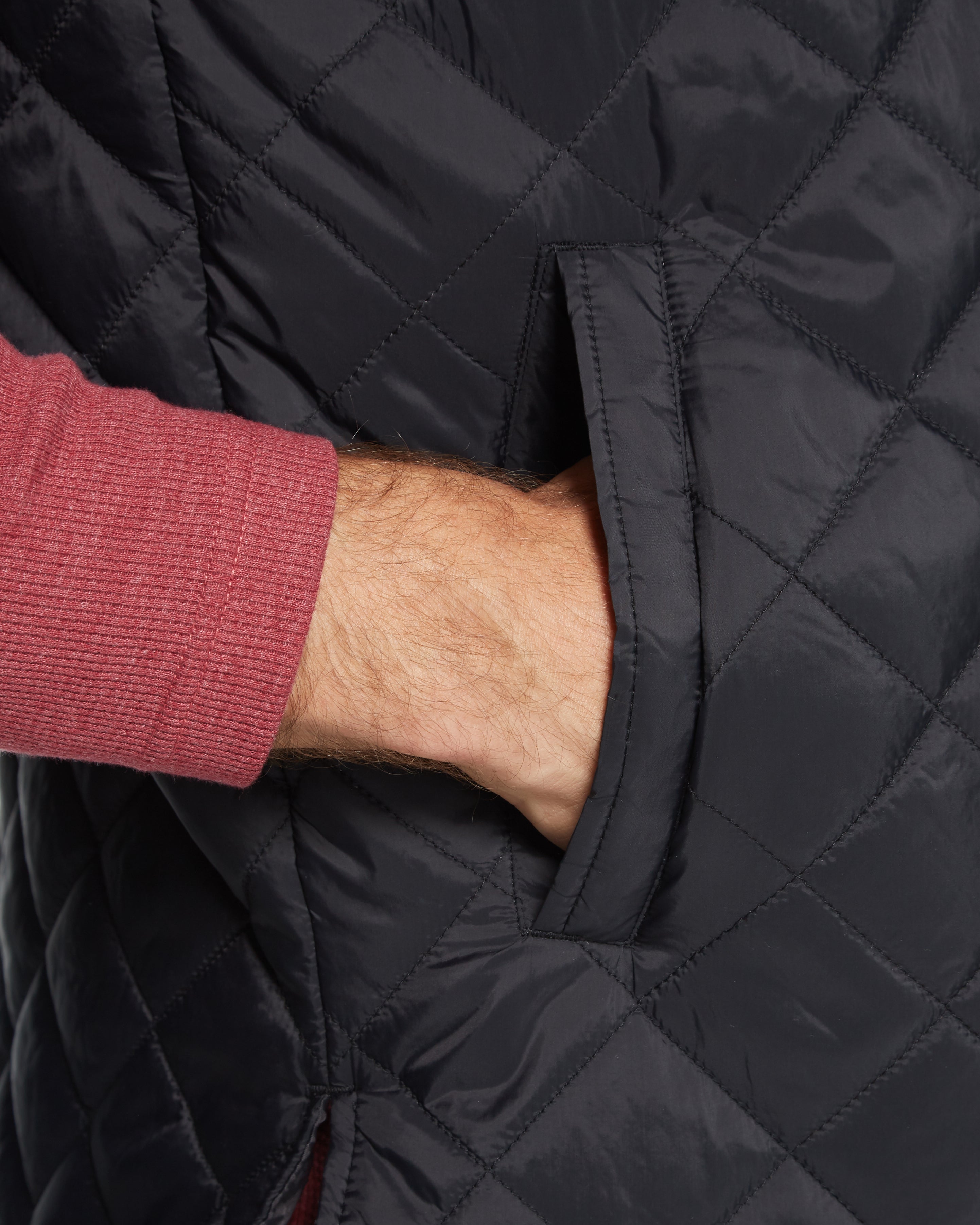 Diamond Quilted Vest in Black