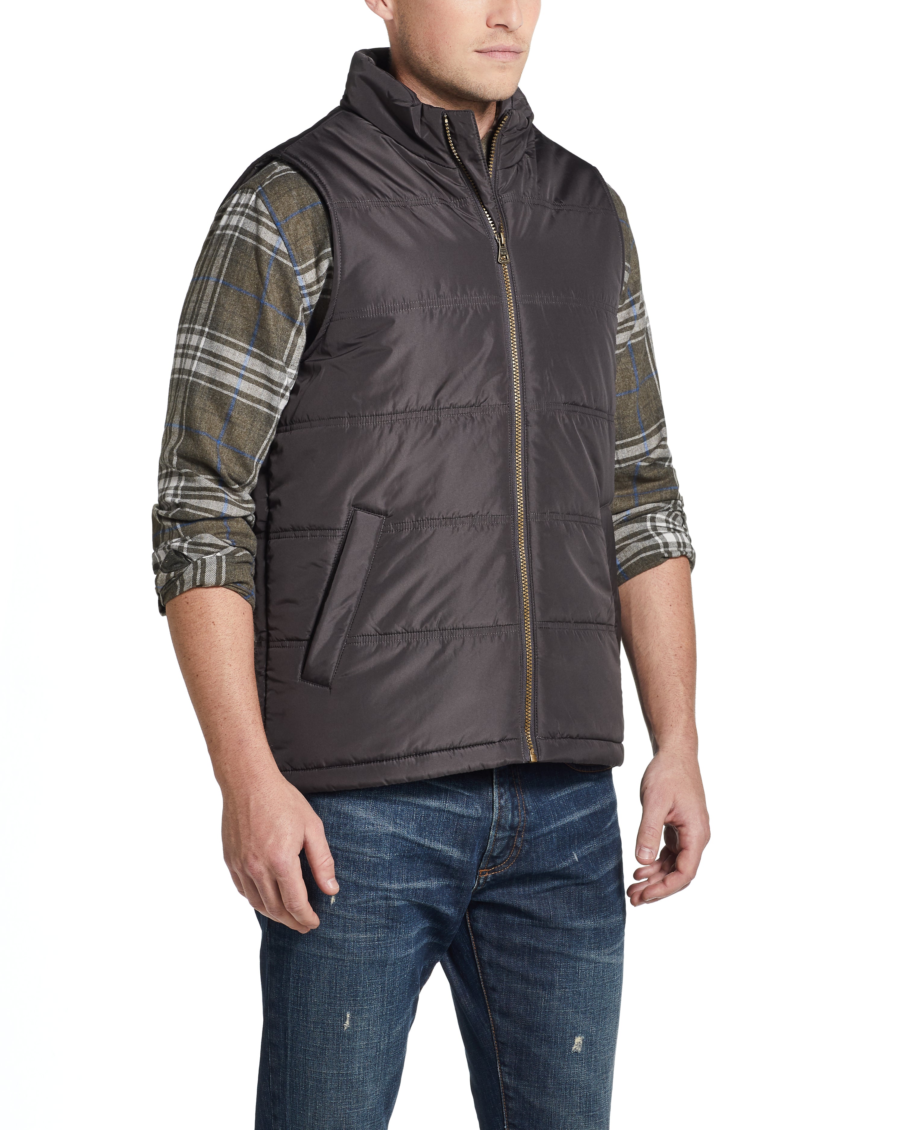 Puffer Vest in Asphalt