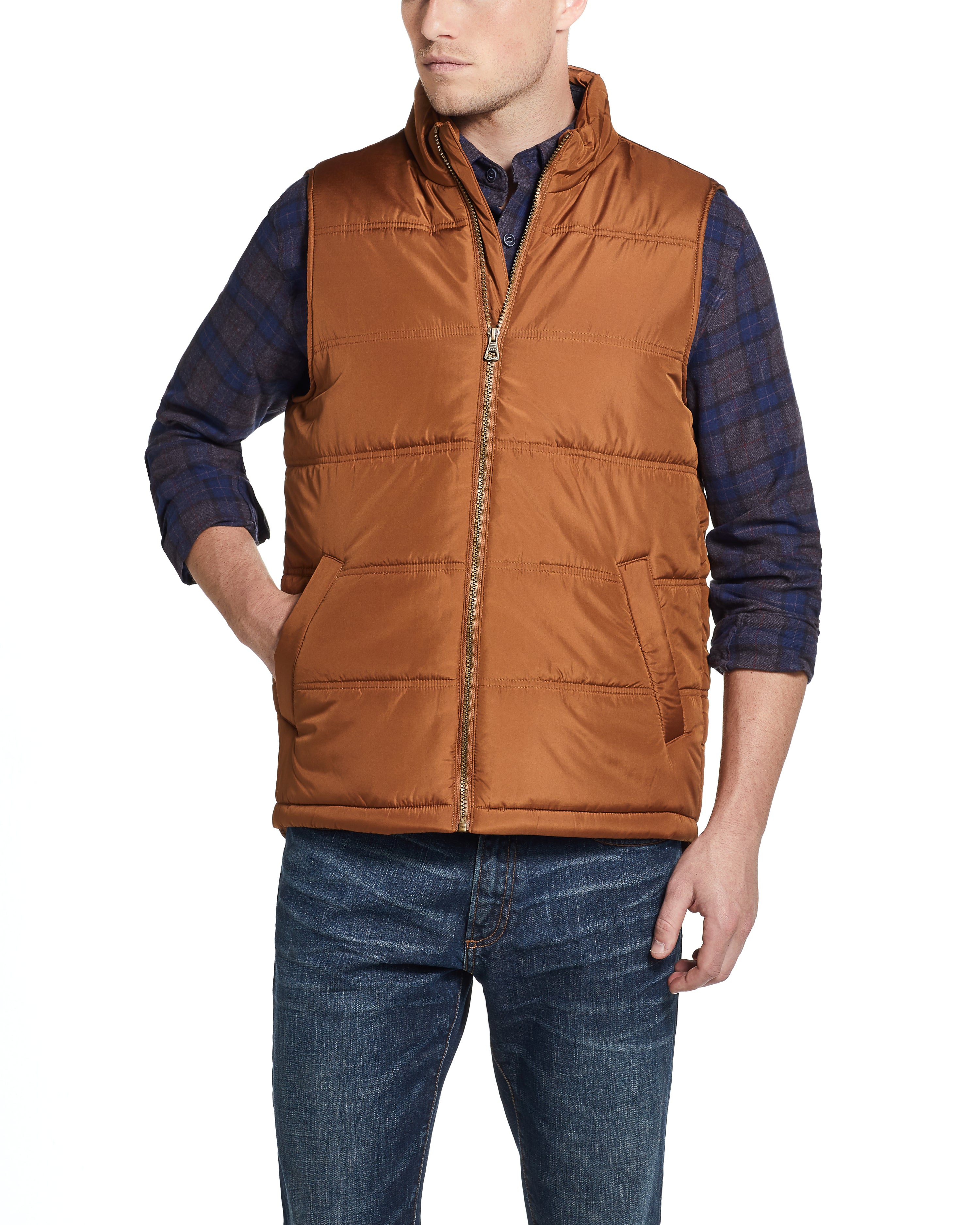 Puffer Vest in Caramel