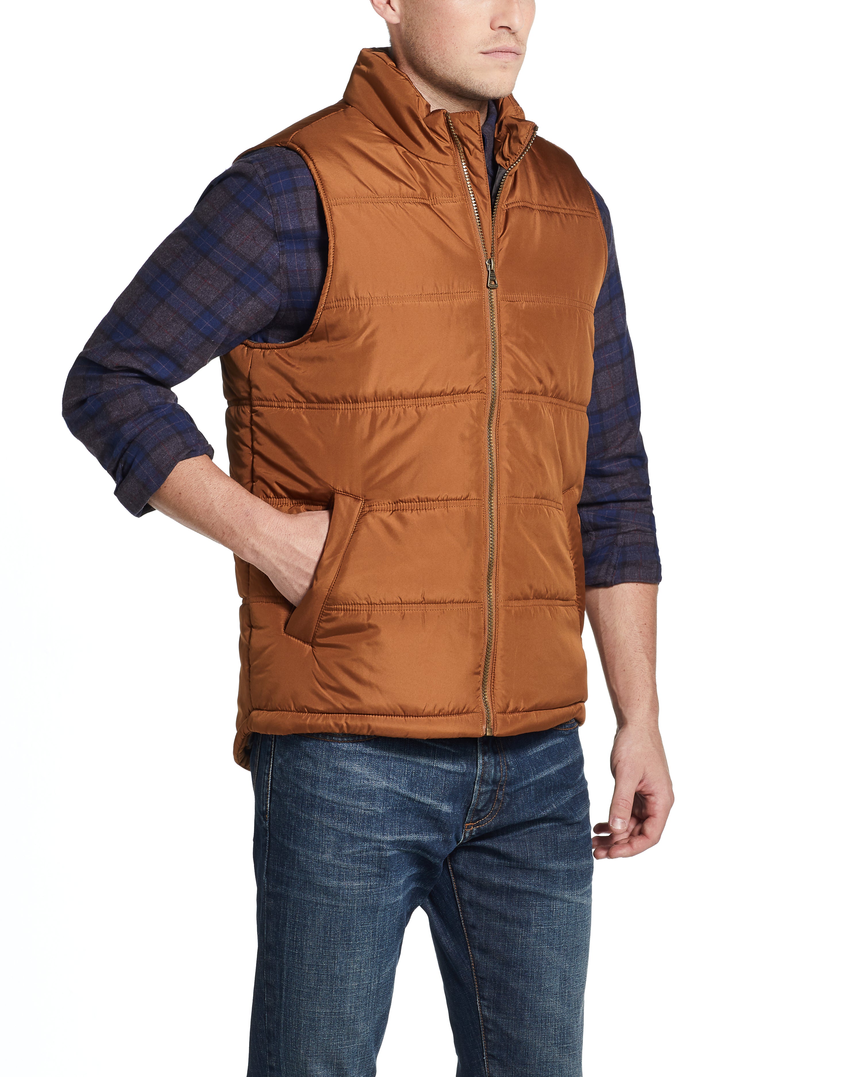 Puffer Vest in Caramel