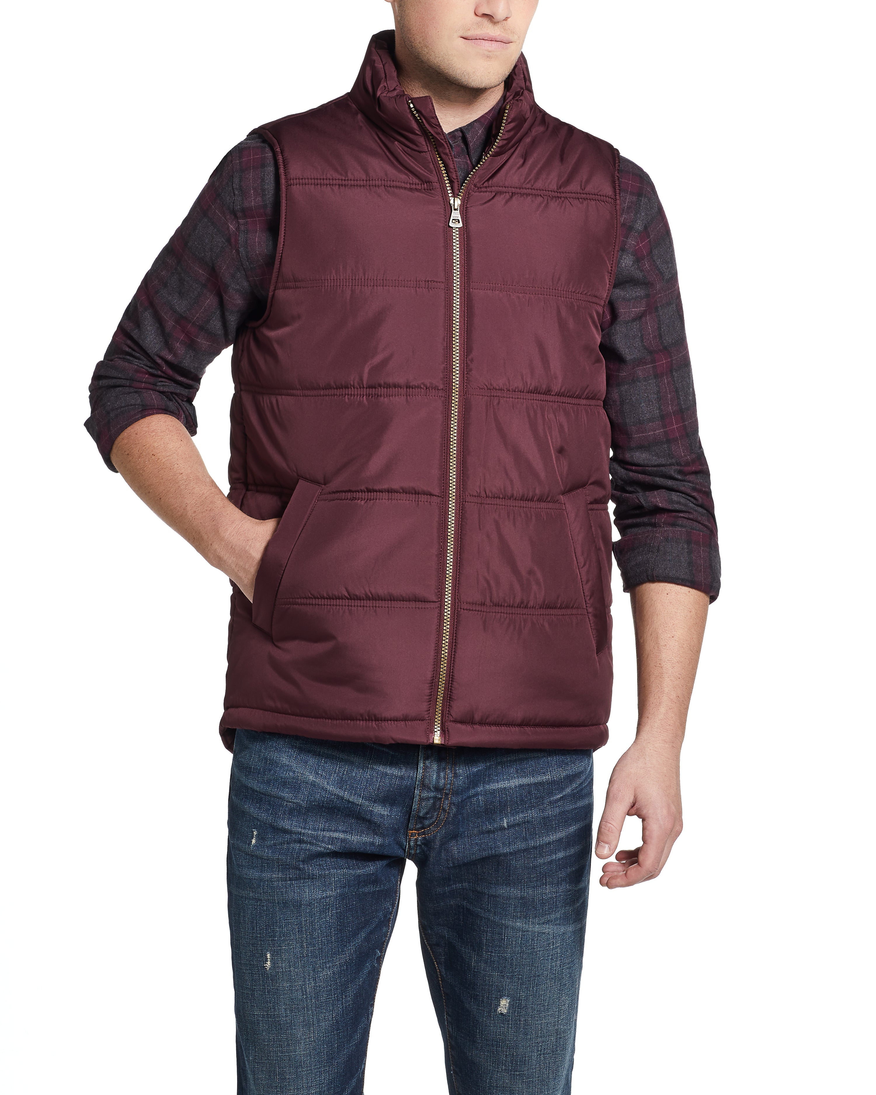 Puffer Vest in Windsor Wine