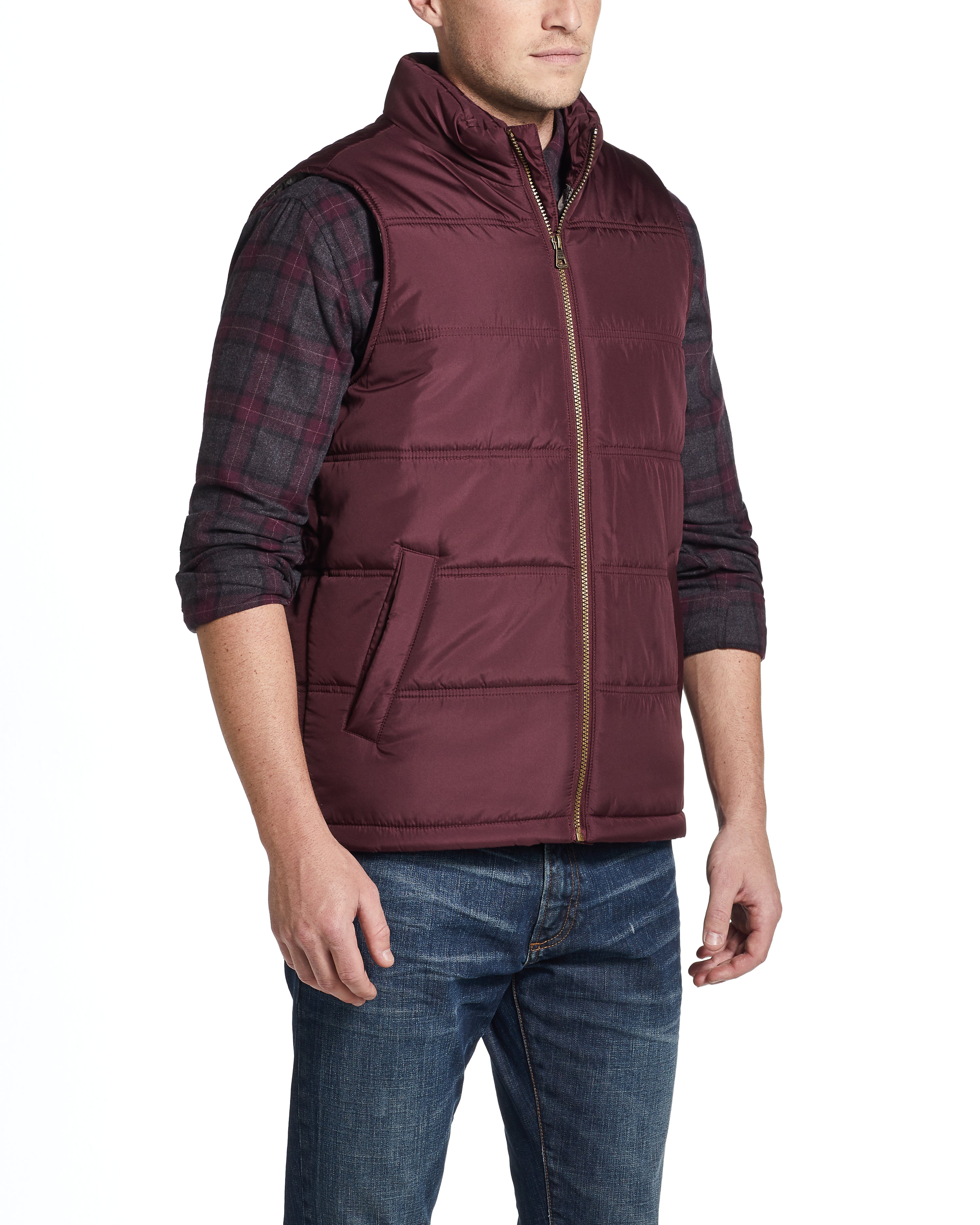 Puffer Vest in Windsor Wine