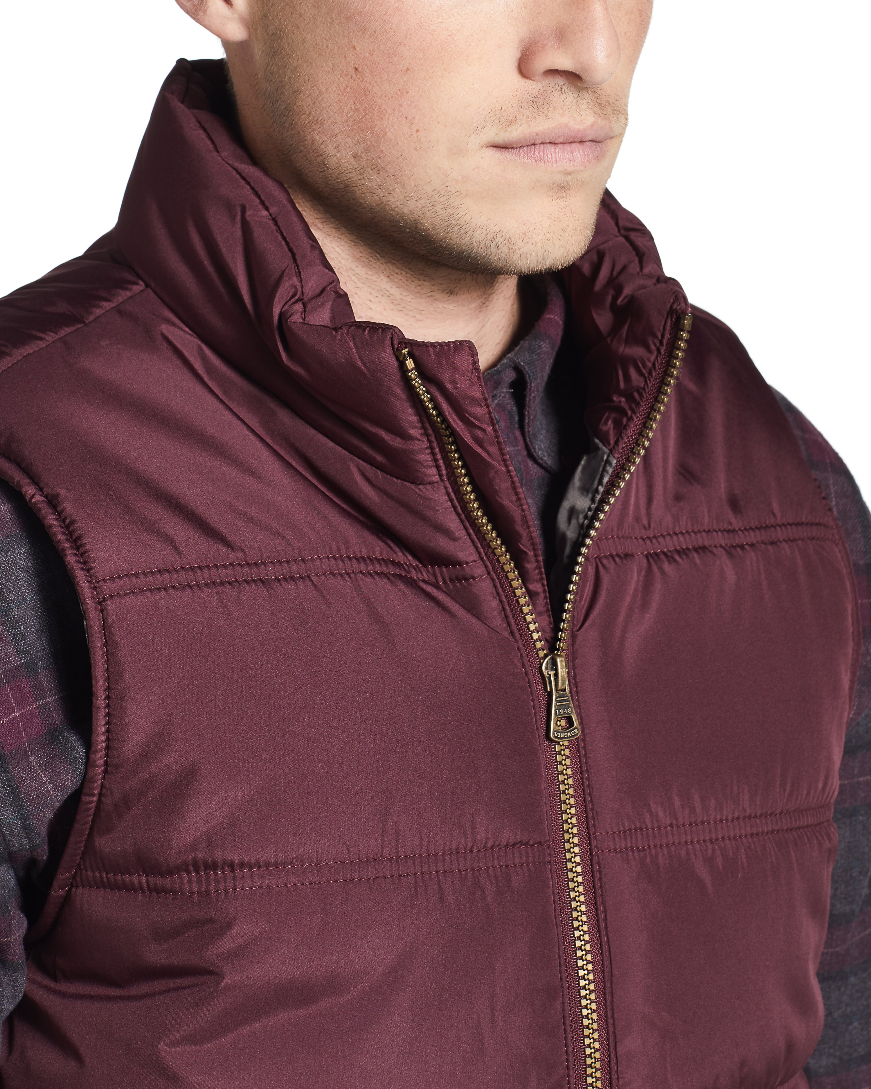 Puffer Vest in Windsor Wine