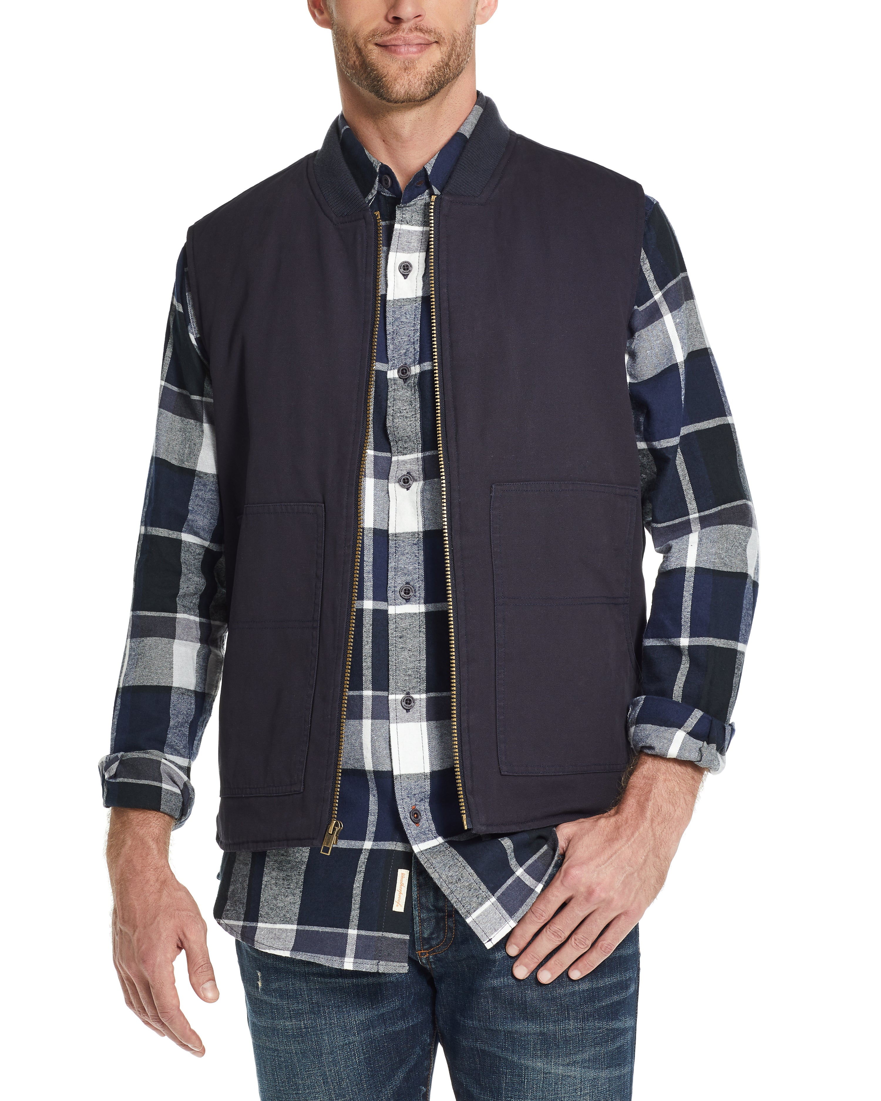 WEATHER WASH® CANVAS WORKWEAR VEST IN  NAVY